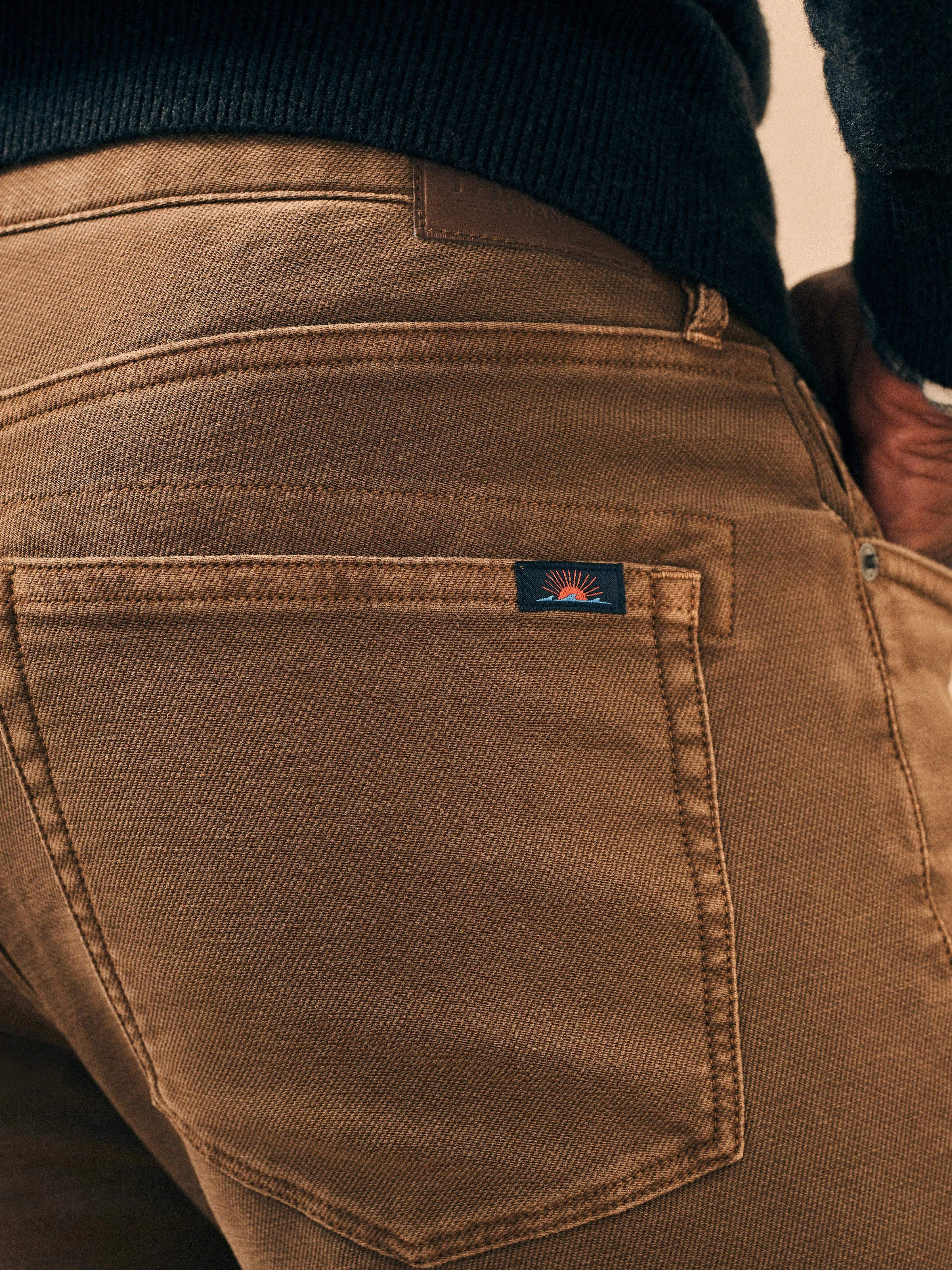 Stretch Terry 5-Pocket Pant (32" Inseam) - Bark Brown sold by Faherty product image thumbnail 5