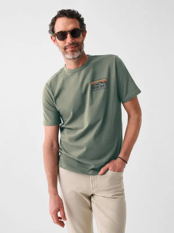 Big Sky Short-Sleeve Crew Tshirt - Coastal Sage sold by Faherty