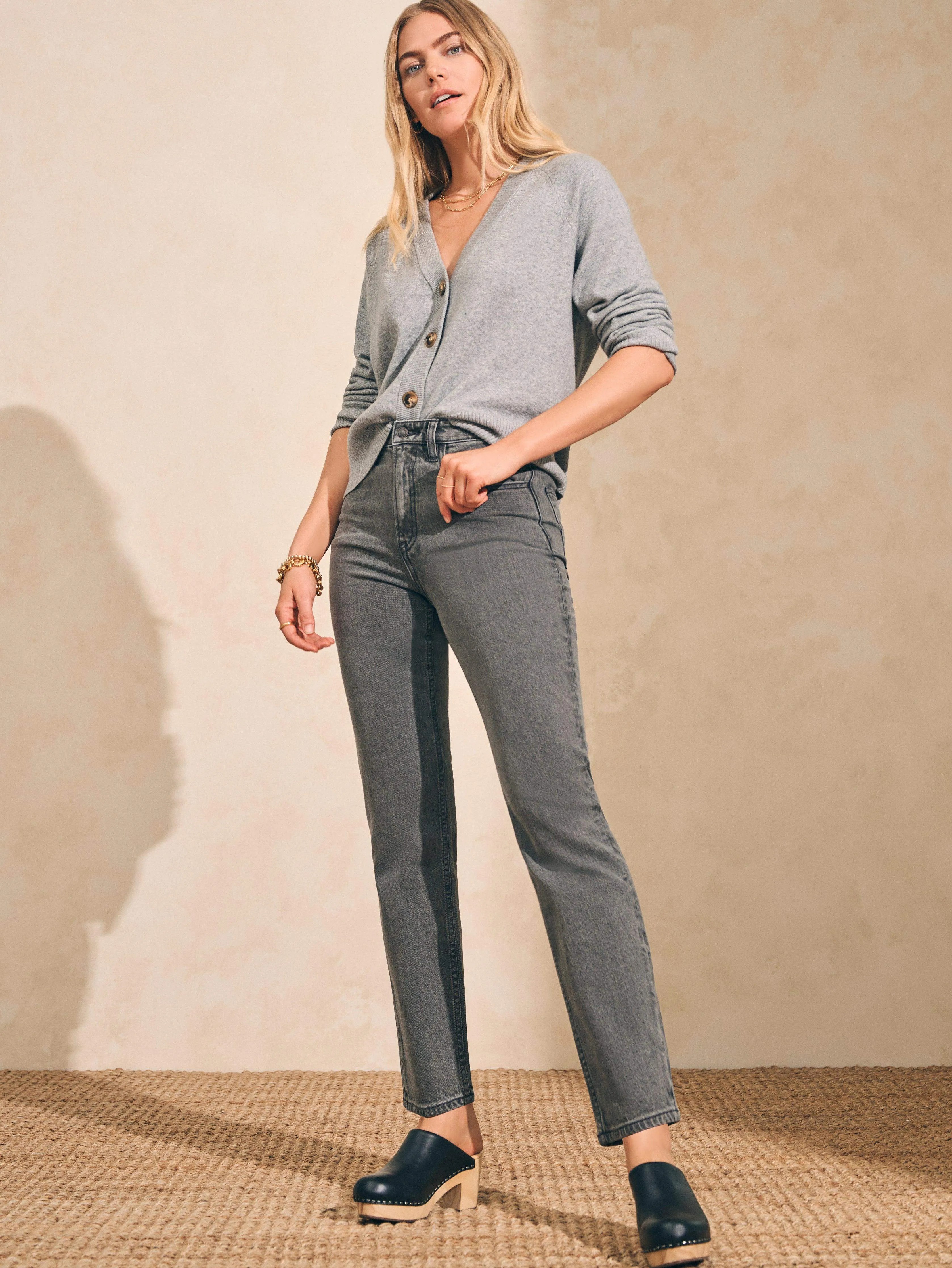 Organic Cotton Slim Straight Denim - Harbour Grey Wash sold by Faherty product image thumbnail 3