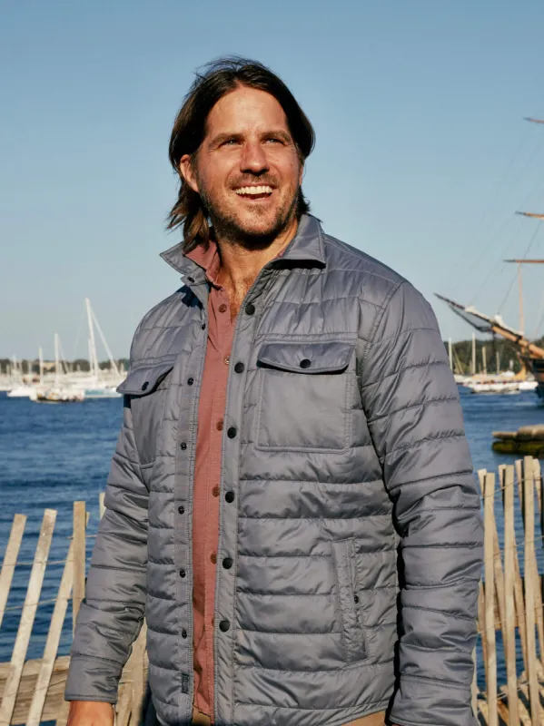 Atmosphere Shirt Jacket - Summit Grey sold by Faherty