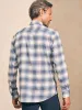 The All Time Shirt - Navy Cream Shadow Plaid sold by Faherty