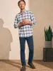 The All Time Shirt - Navy Cream Shadow Plaid sold by Faherty