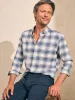 The All Time Shirt - Navy Cream Shadow Plaid sold by Faherty