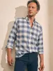 The All Time Shirt - Navy Cream Shadow Plaid sold by Faherty