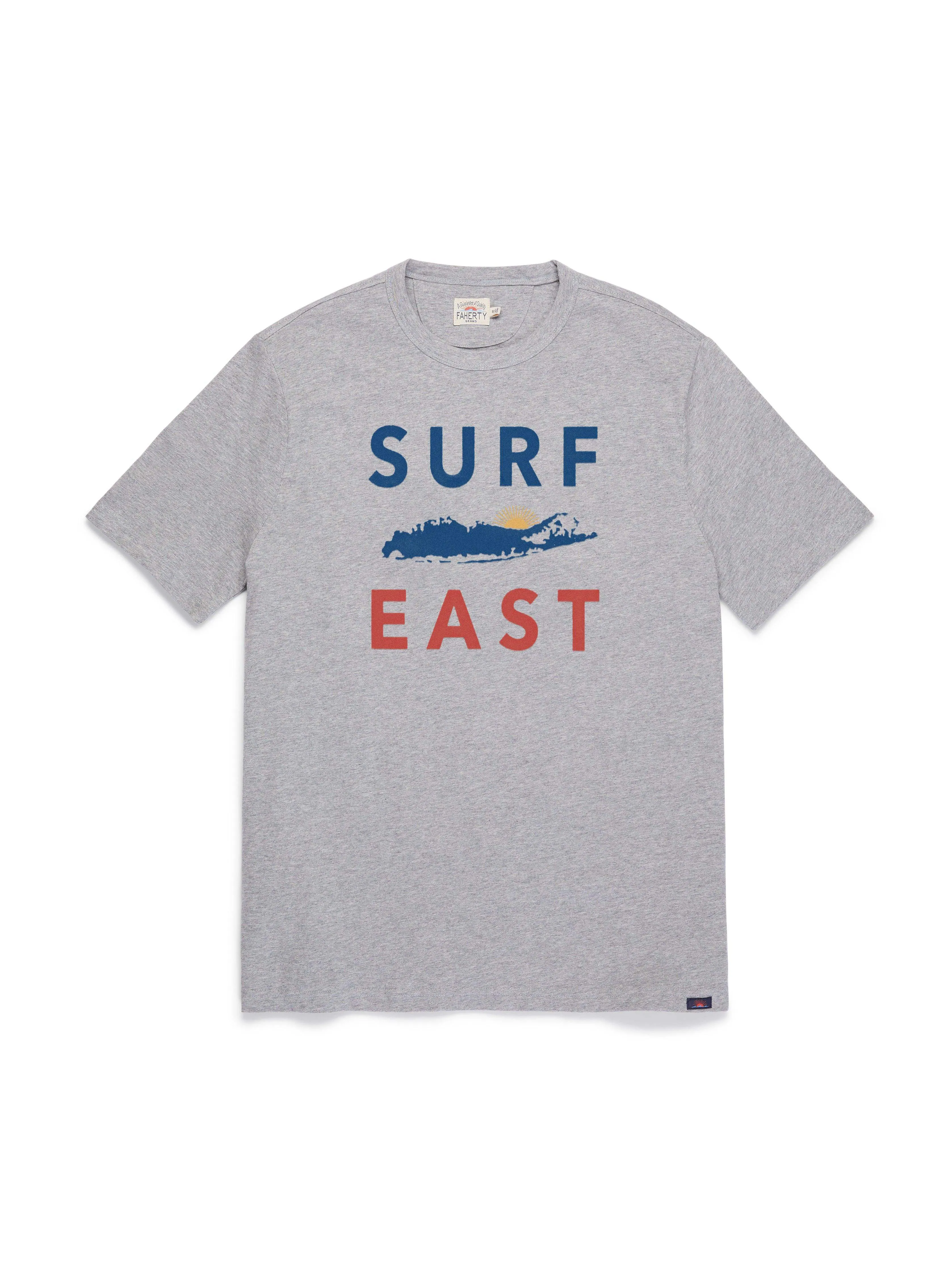 Surf East Tee - Grey Heather sold by Faherty