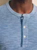 Long-Sleeve Indigo Henley - Indigo Shell Stripe sold by Faherty
