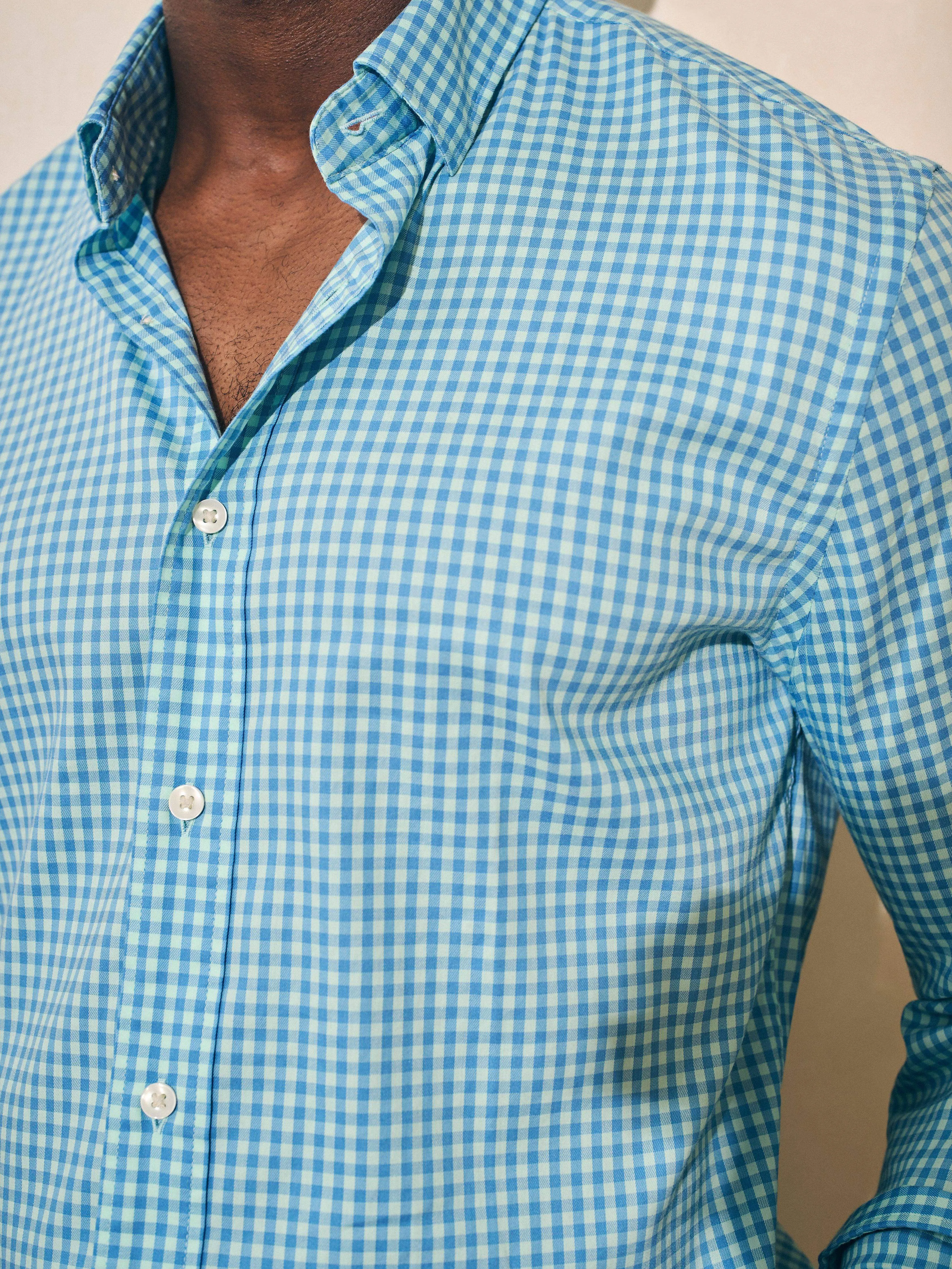 Movement™ Shirt - Sea Breeze Gingham sold by Faherty product image thumbnail 3