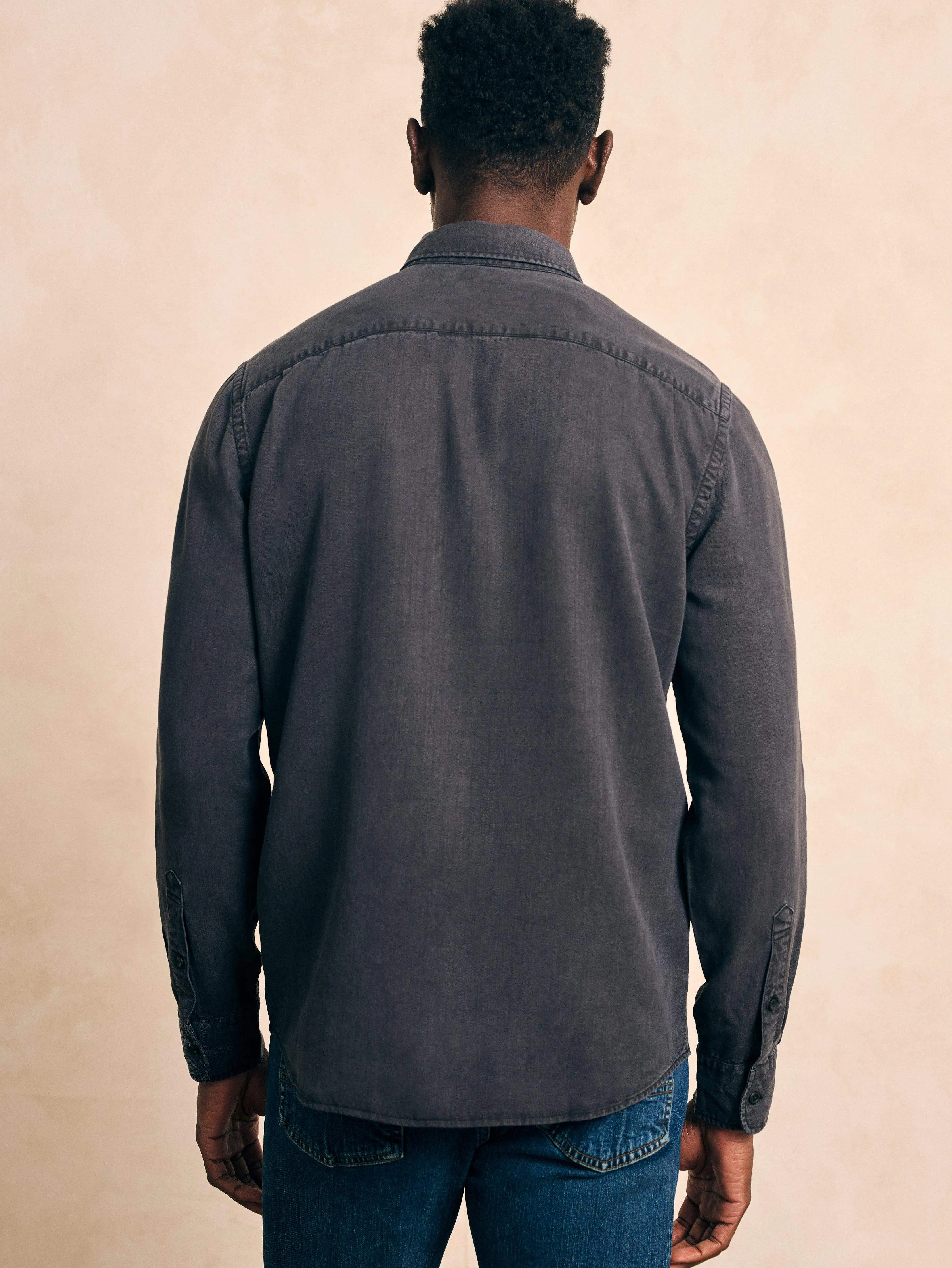 Tried & True Chambray Shirt - Durango Black sold by Faherty product image thumbnail 5