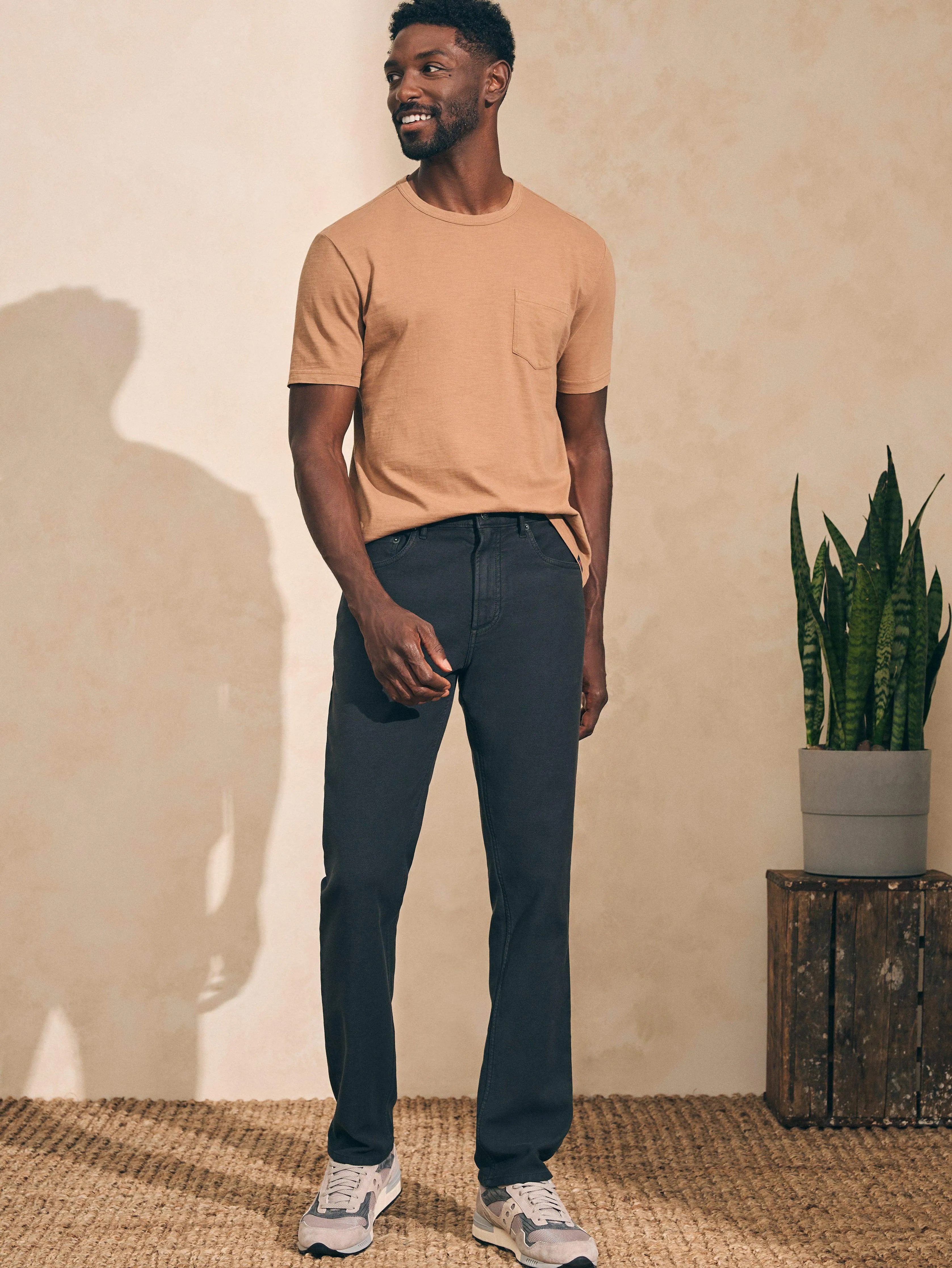 Sunwashed Pocket Tee - Walnut sold by Faherty product image thumbnail 4