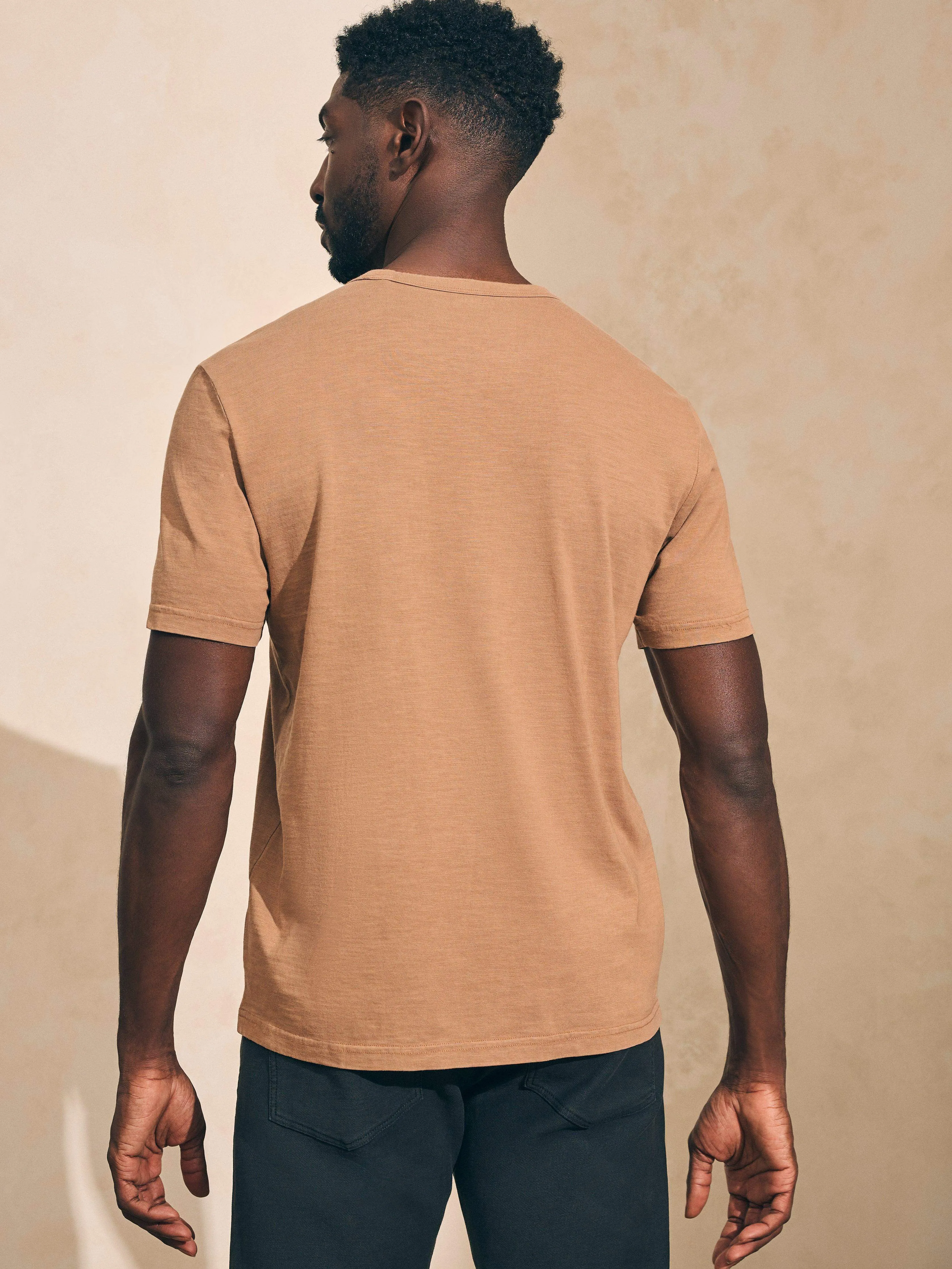 Sunwashed Pocket Tee - Walnut sold by Faherty product image thumbnail 5