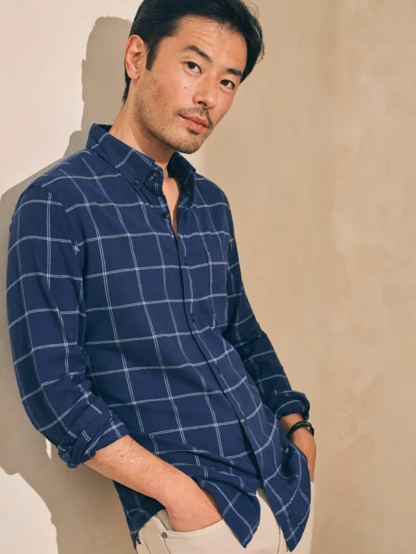 The All Time Shirt - Navy Dusk Windowpane sold by Faherty