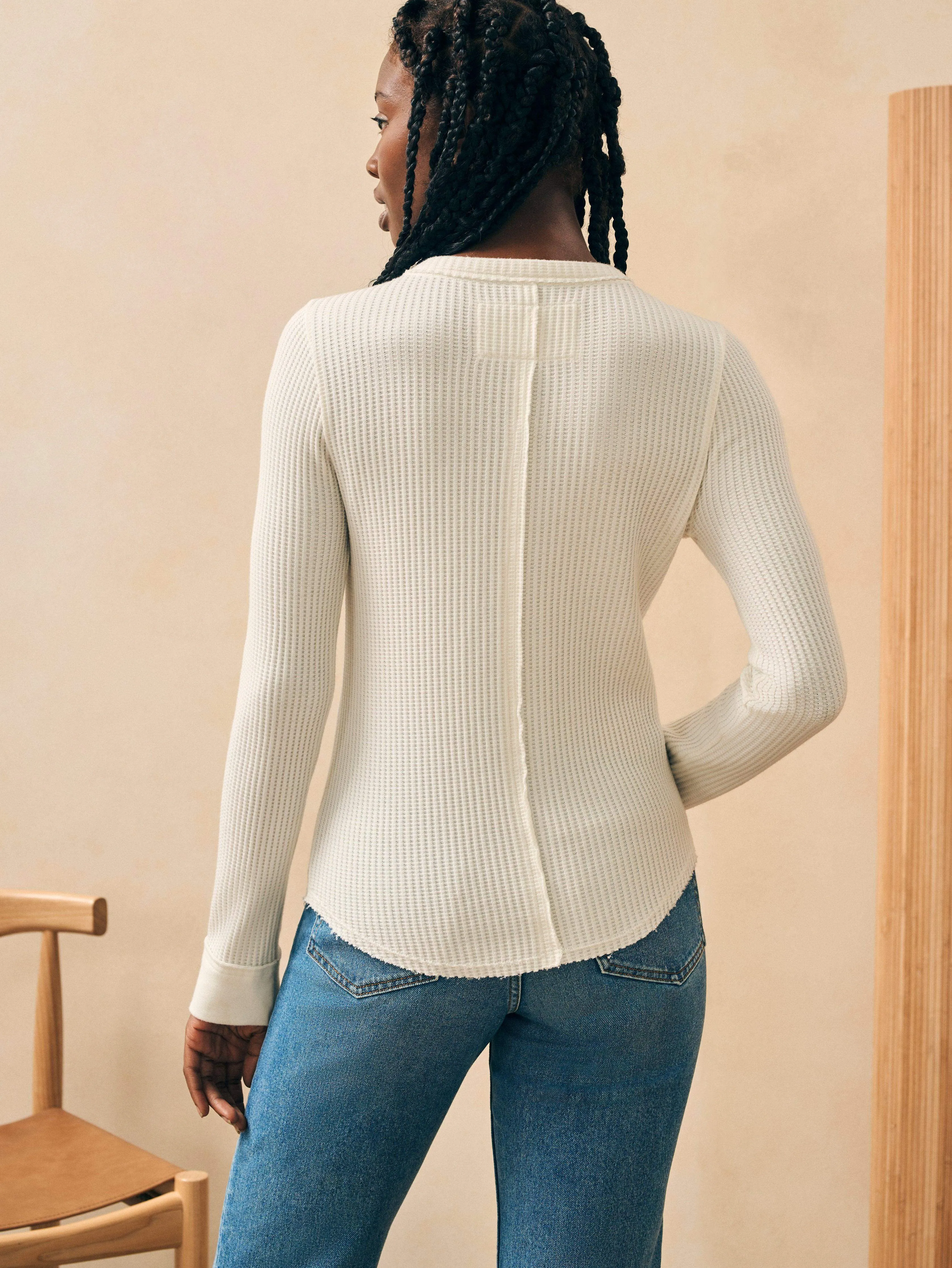 Legend™ Apres Waffle Henley - Egret sold by Faherty product image thumbnail 5