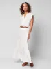 Dream Cotton Gauze Valentina Tiered Skirt - White sold by Faherty