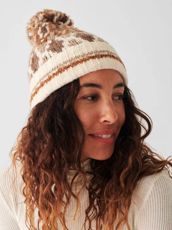 Frost Stripe Fair Isle Beanie - Neutral Peak sold by Faherty