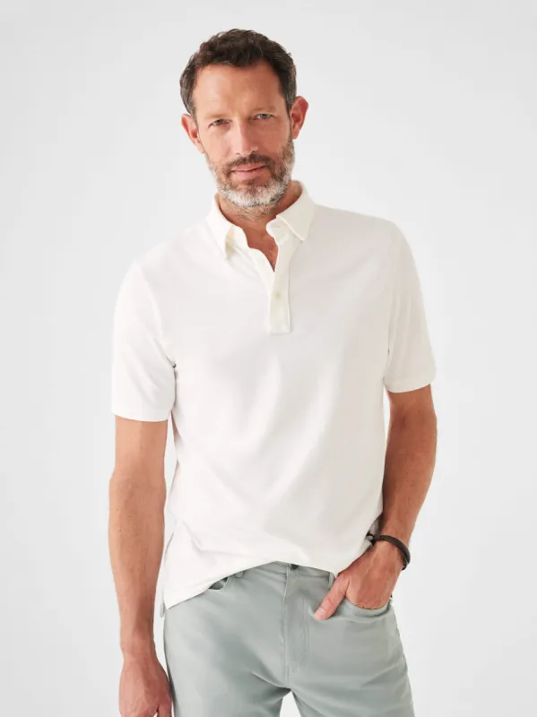 Movement™ Short-Sleeve Polo Shirt (Tall) - White sold by Faherty
