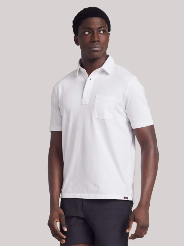 Sunwashed Polo Shirt - White sold by Faherty
