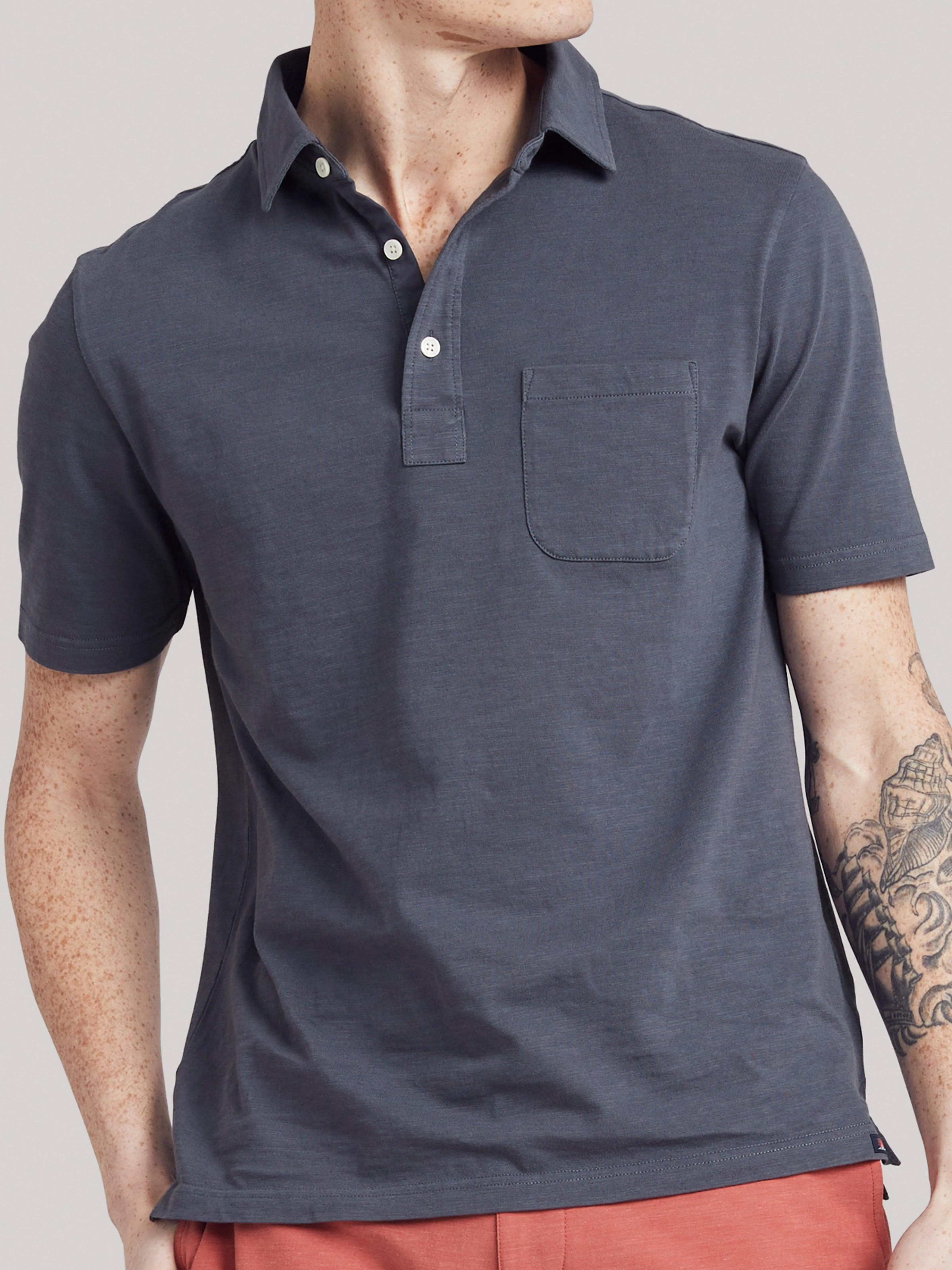 Sunwashed Polo - Navy sold by Faherty product image thumbnail 3