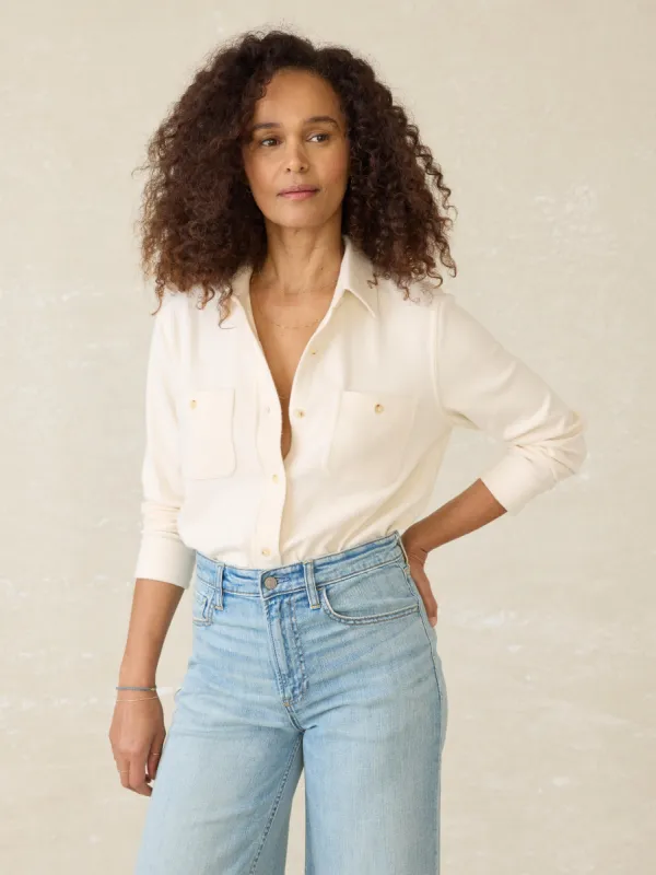 Legend™ Sweater Shirt - Light Oatmeal Twill sold by Faherty