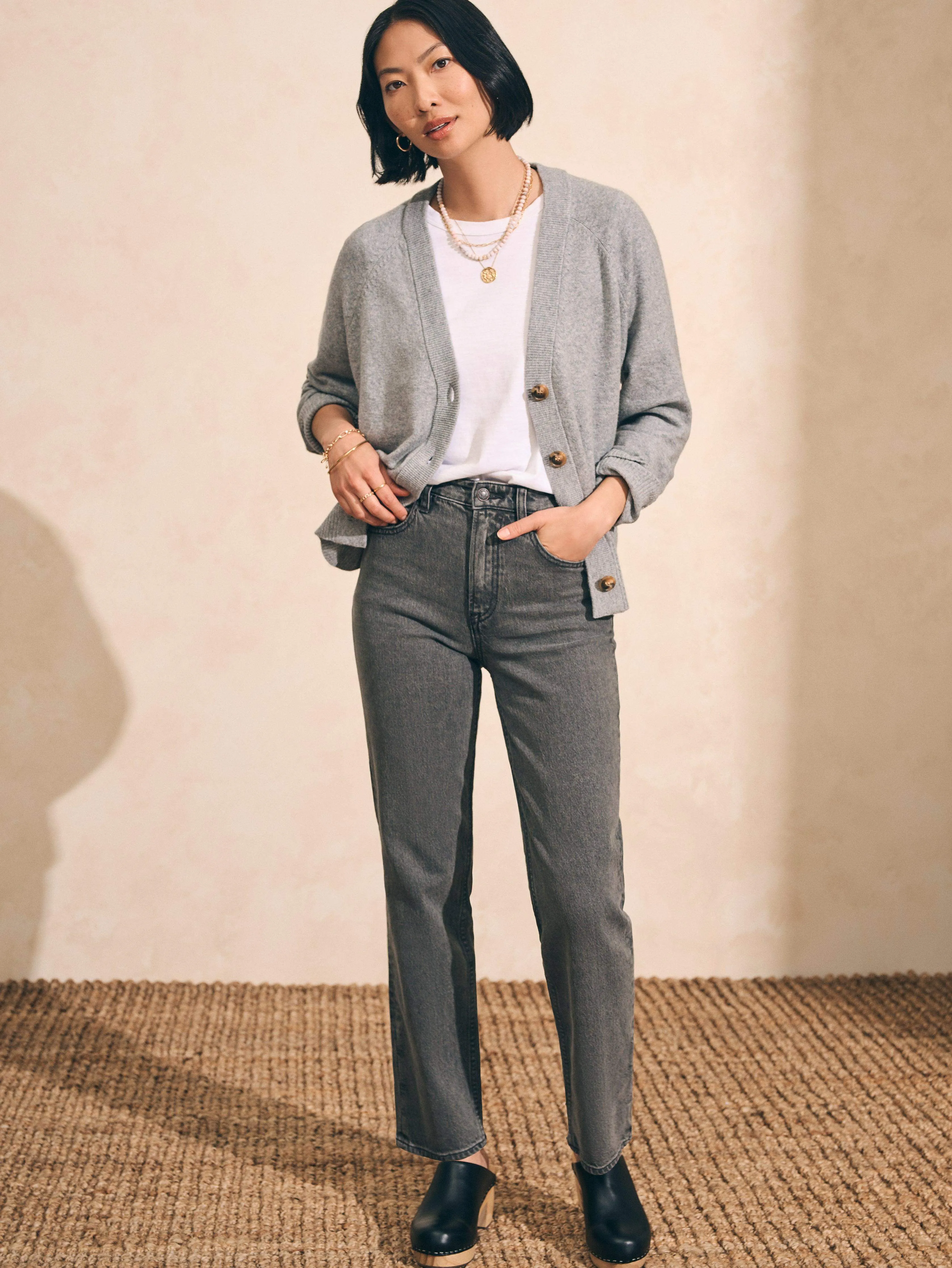 Jackson Cardigan - Grey Heather sold by Faherty product image thumbnail 5