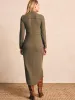 Legend™ Sweater Maxi Dress - Olive Melange Twill sold by Faherty