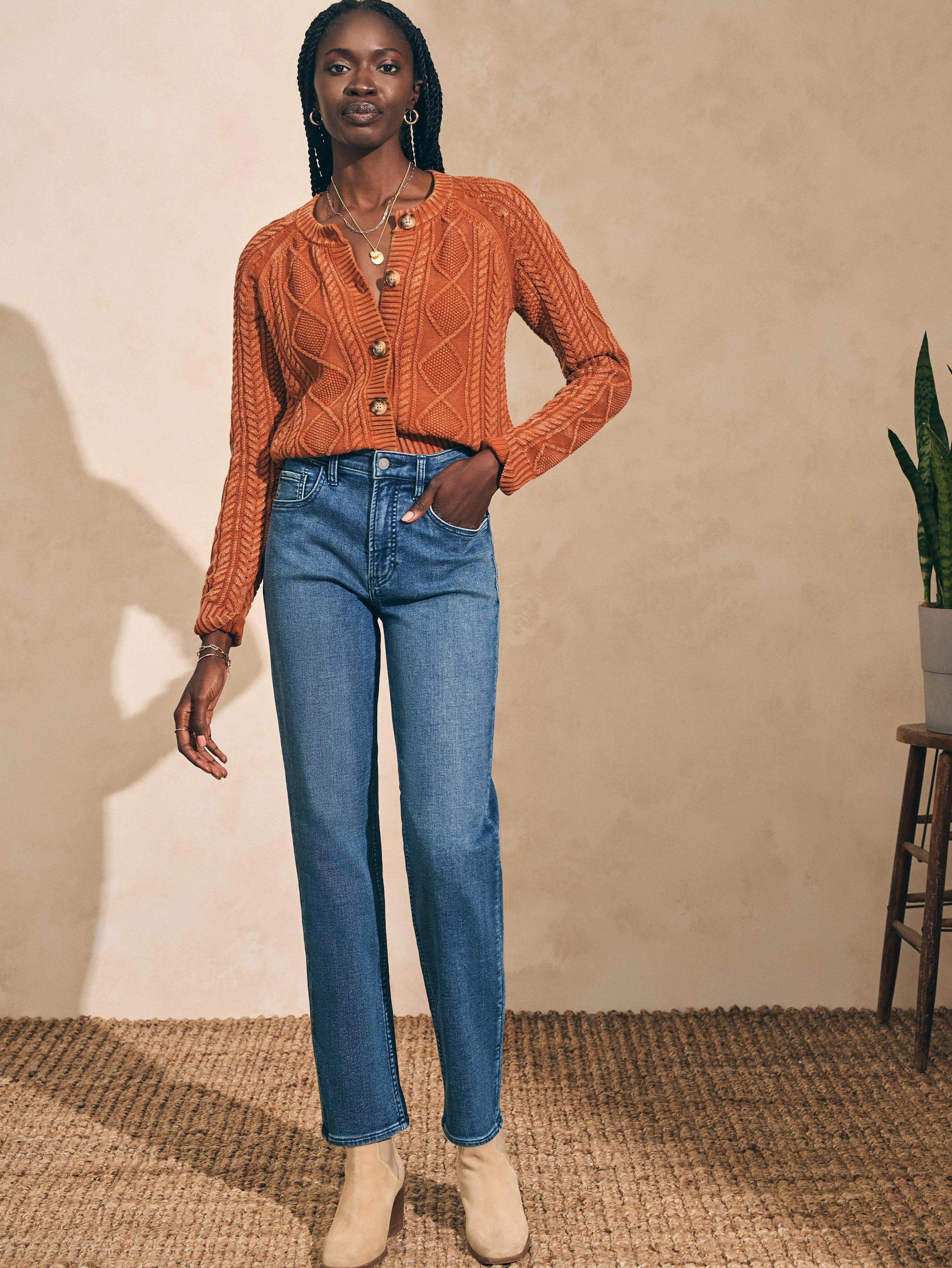 Stretch Terry Indigo 5-Pocket Pant - Riverton Wash sold by Faherty product image thumbnail 2