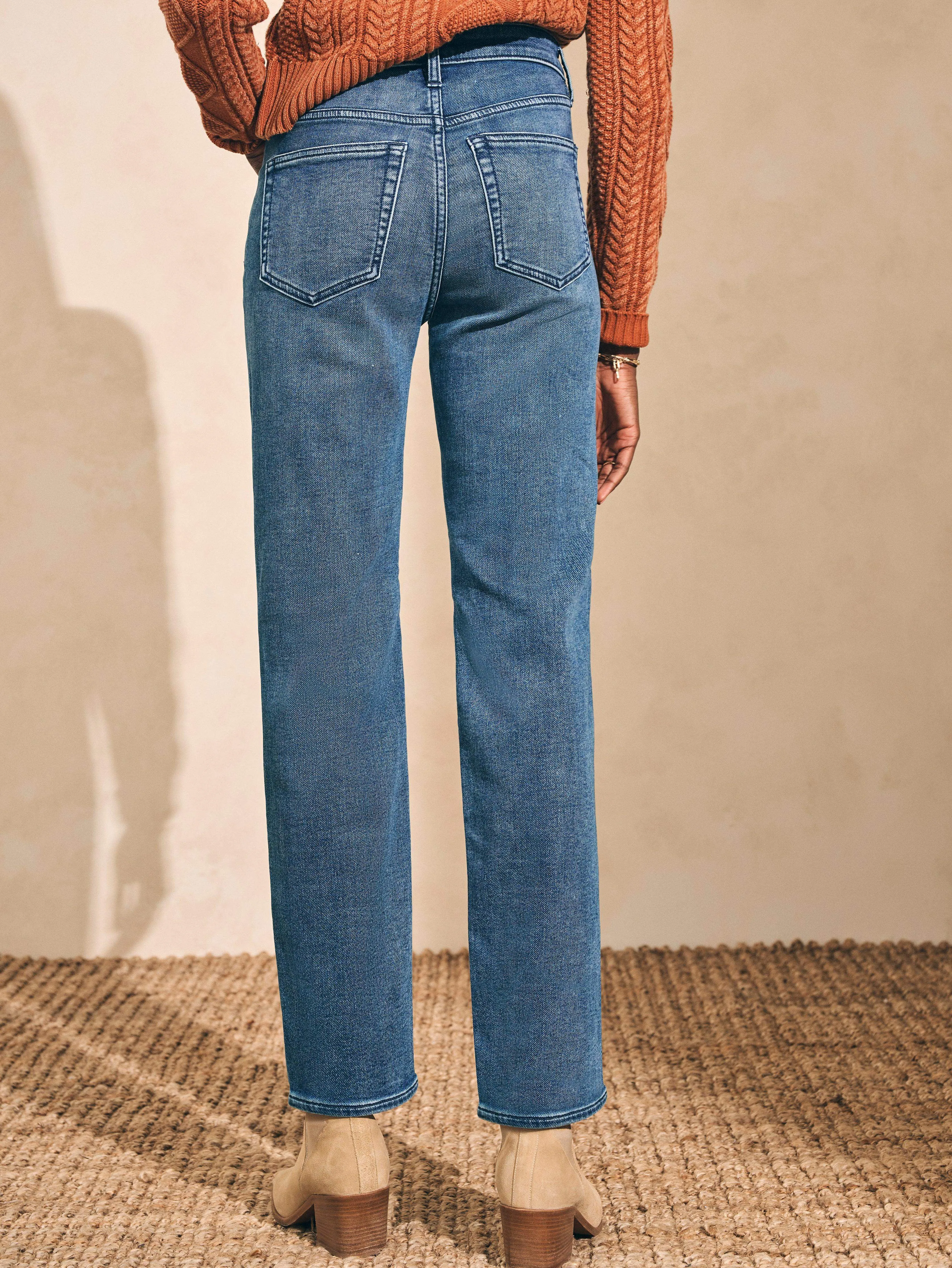 Stretch Terry Indigo 5-Pocket Pant - Riverton Wash sold by Faherty product image thumbnail 4