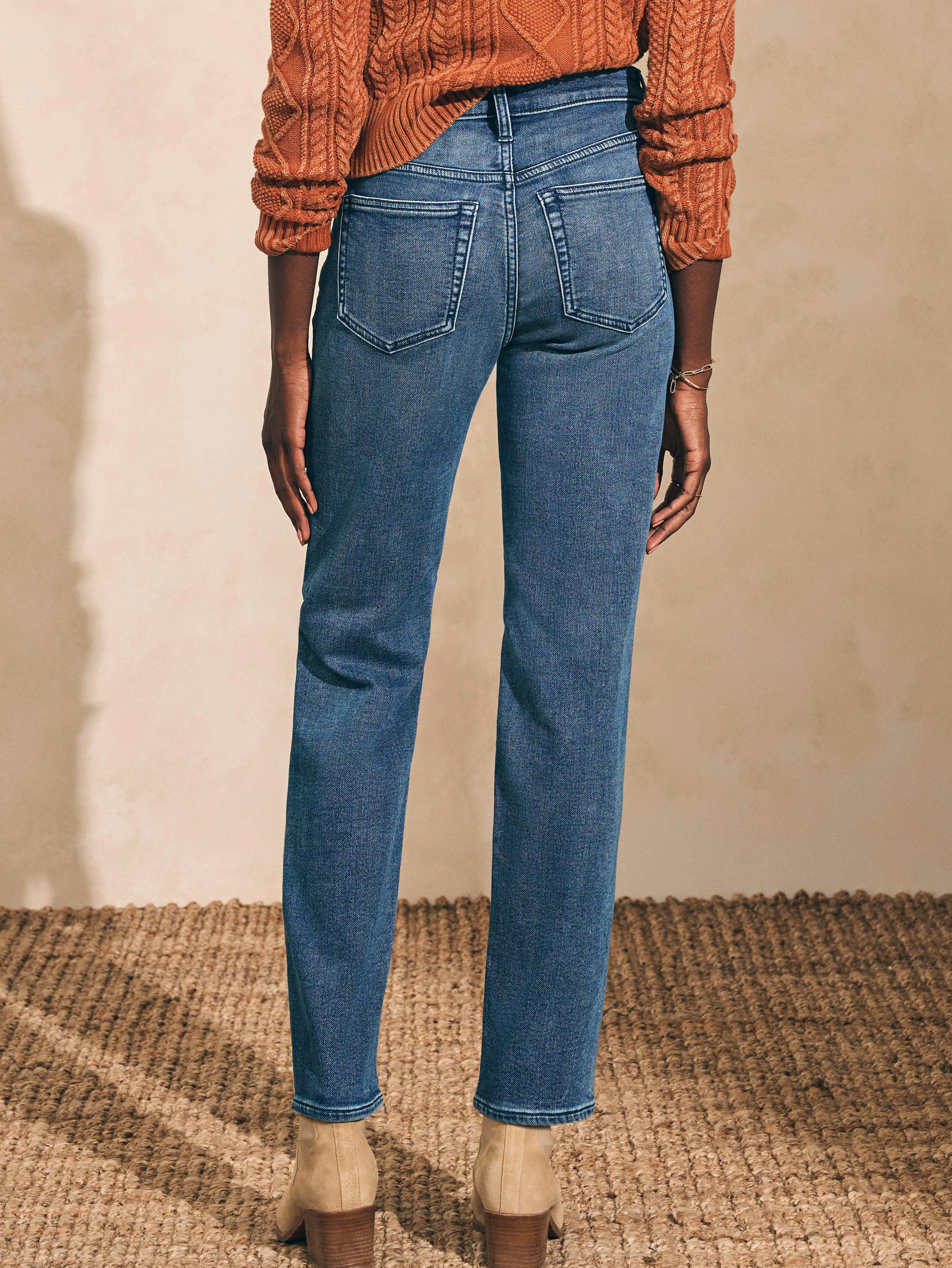 Stretch Terry Indigo 5-Pocket Pant - Riverton Wash sold by Faherty product image thumbnail 3