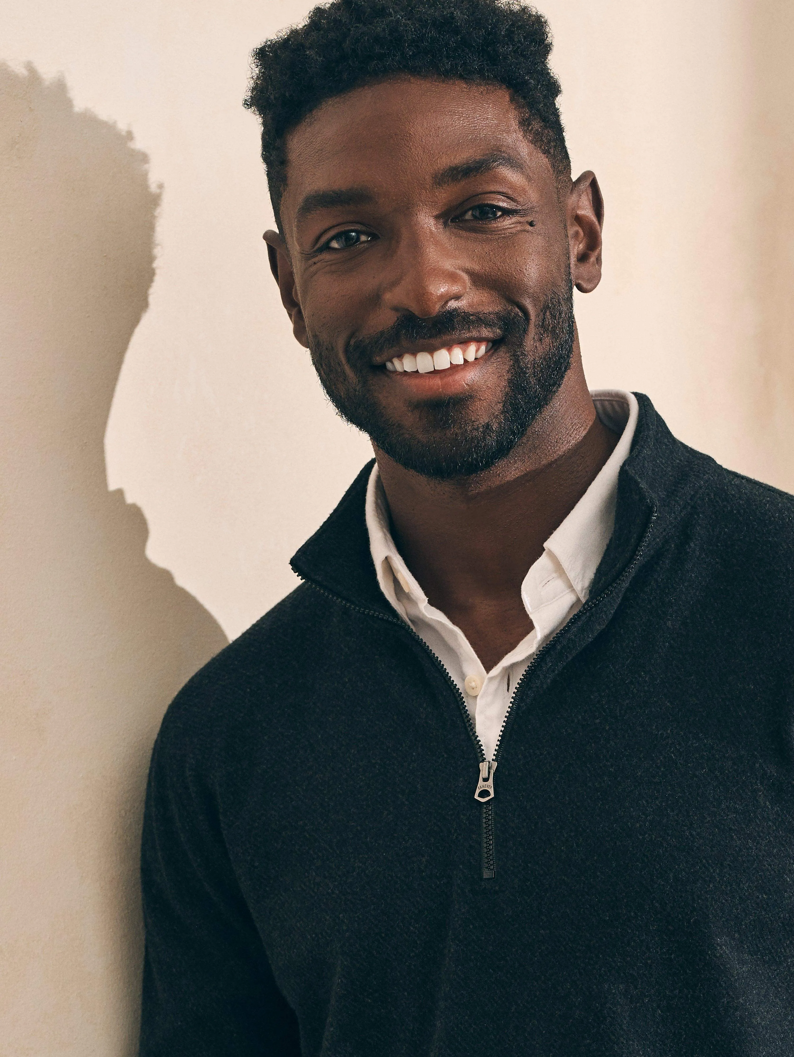 Legend™ Sweater Quarter Zip (Tall) - Heathered Black Twill sold by Faherty product image thumbnail 2