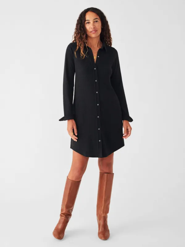 Legend™ Sweater Dress - Heathered Black Twill sold by Faherty