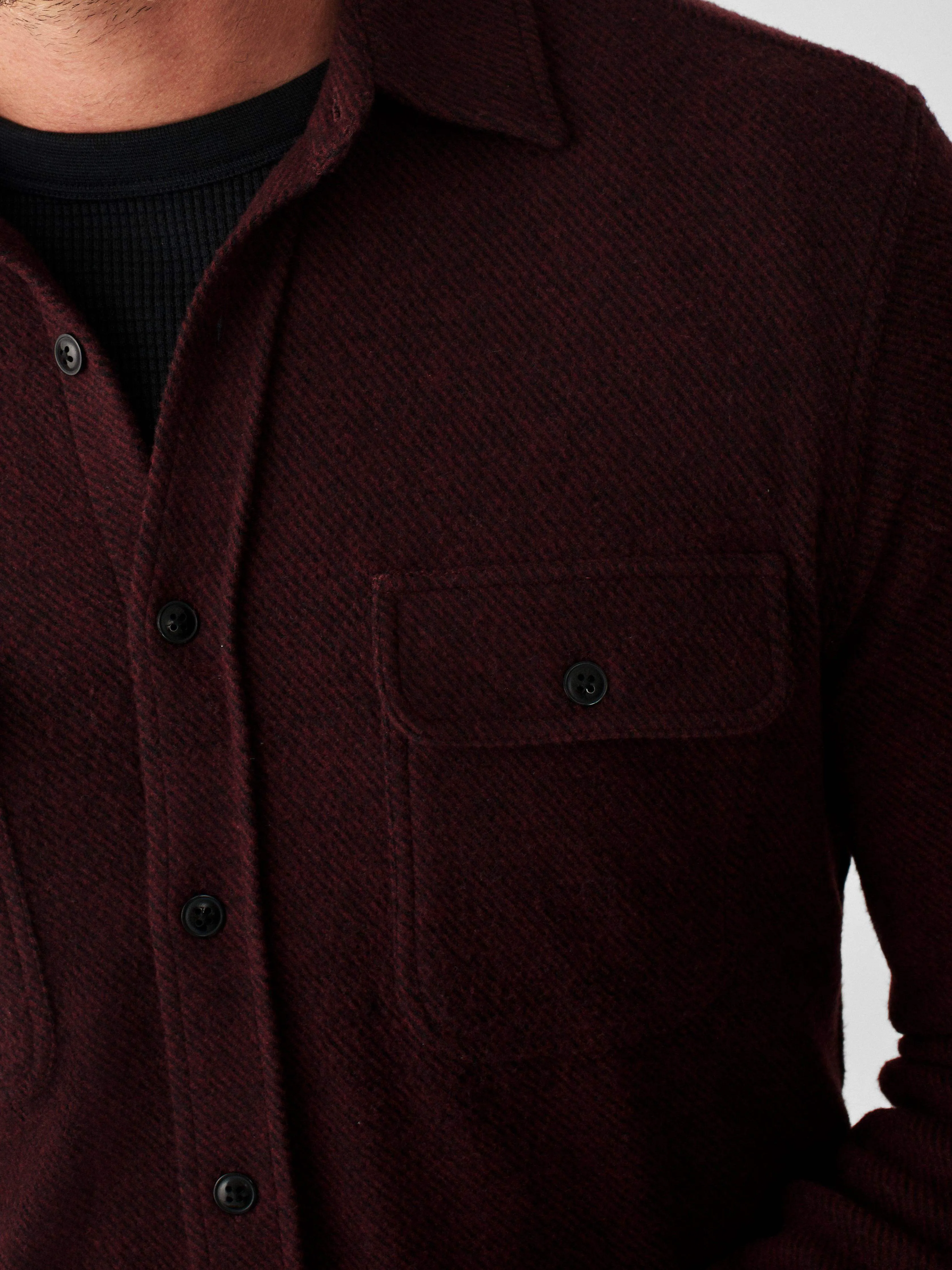 Legend™ Sweater Shirt - Burgundy Black Twill sold by Faherty product image thumbnail 2