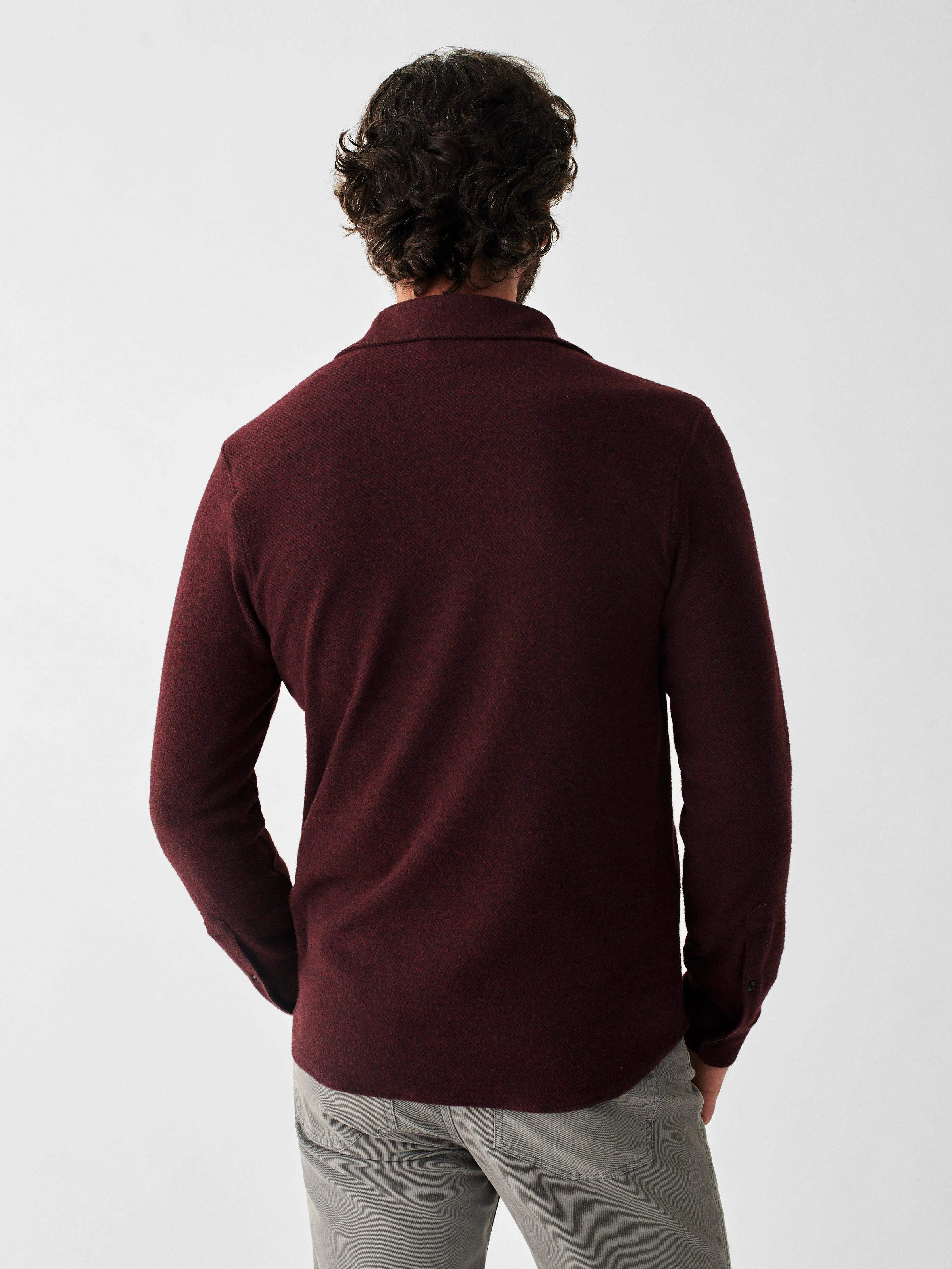Legend™ Sweater Shirt - Burgundy Black Twill sold by Faherty product image thumbnail 4