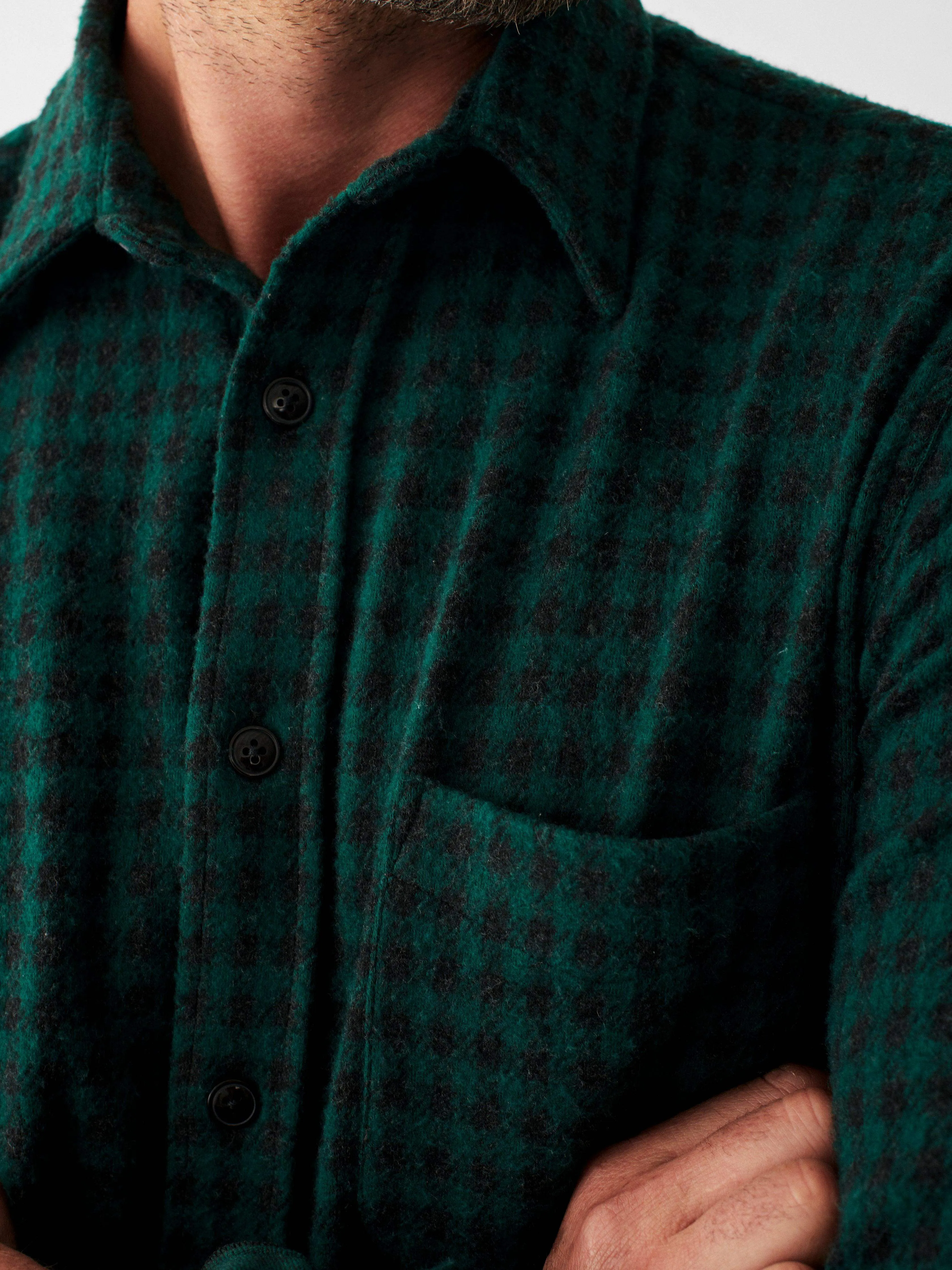 Legend™ Sweater Shirt - Forest Charcoal Gingham sold by Faherty product image thumbnail 2