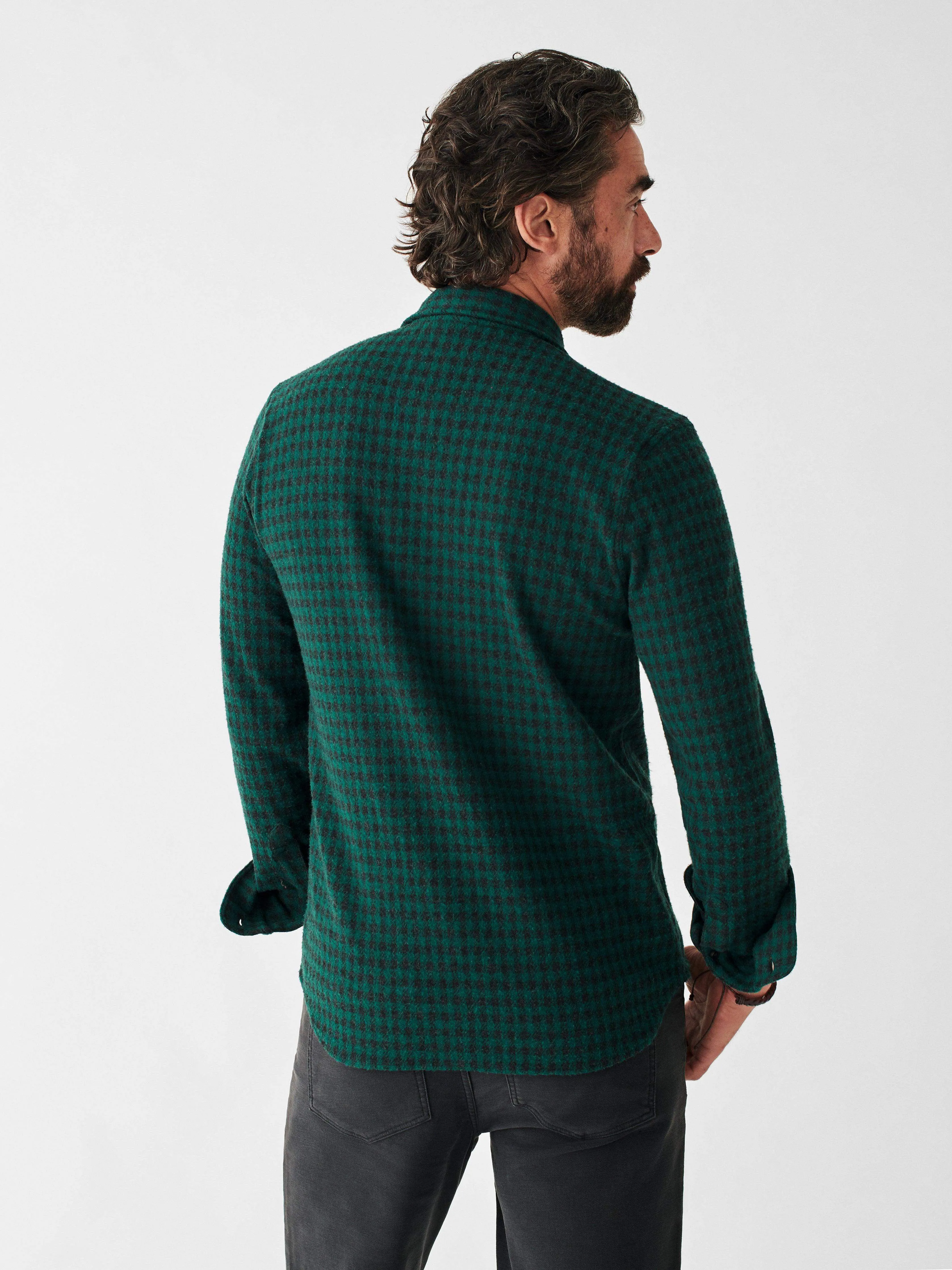 Legend™ Sweater Shirt - Forest Charcoal Gingham sold by Faherty product image thumbnail 5