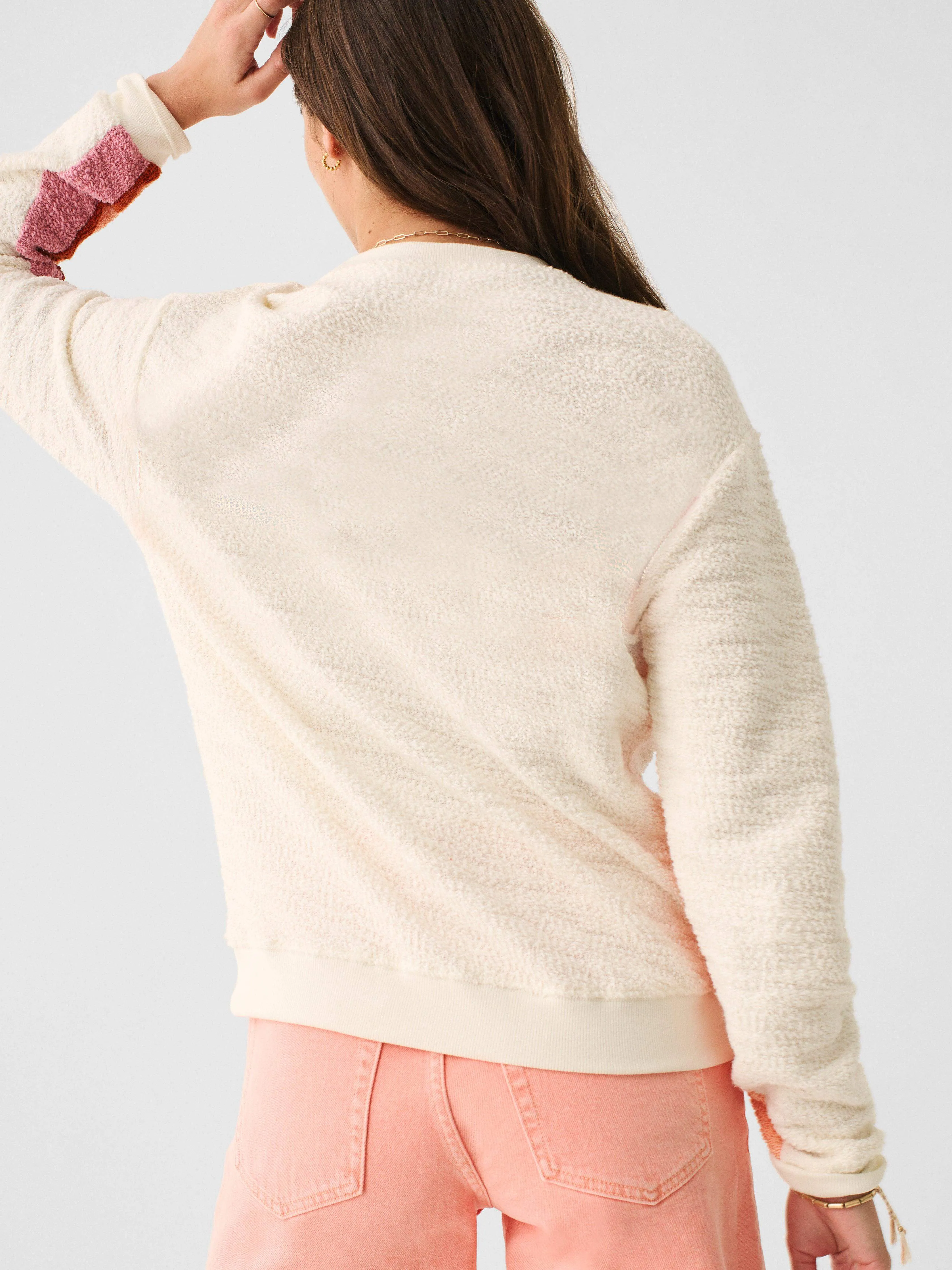 Vista Stripe Pullover - Peach Nectar Multi sold by Faherty product image thumbnail 4