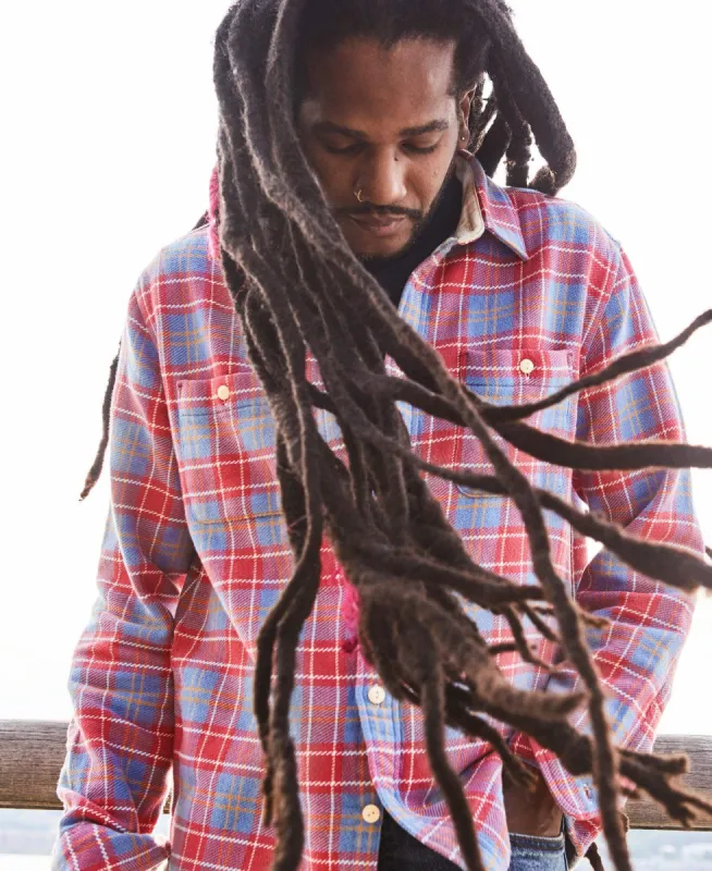 The Surf Flannel - Brick River Plaid sold by Faherty