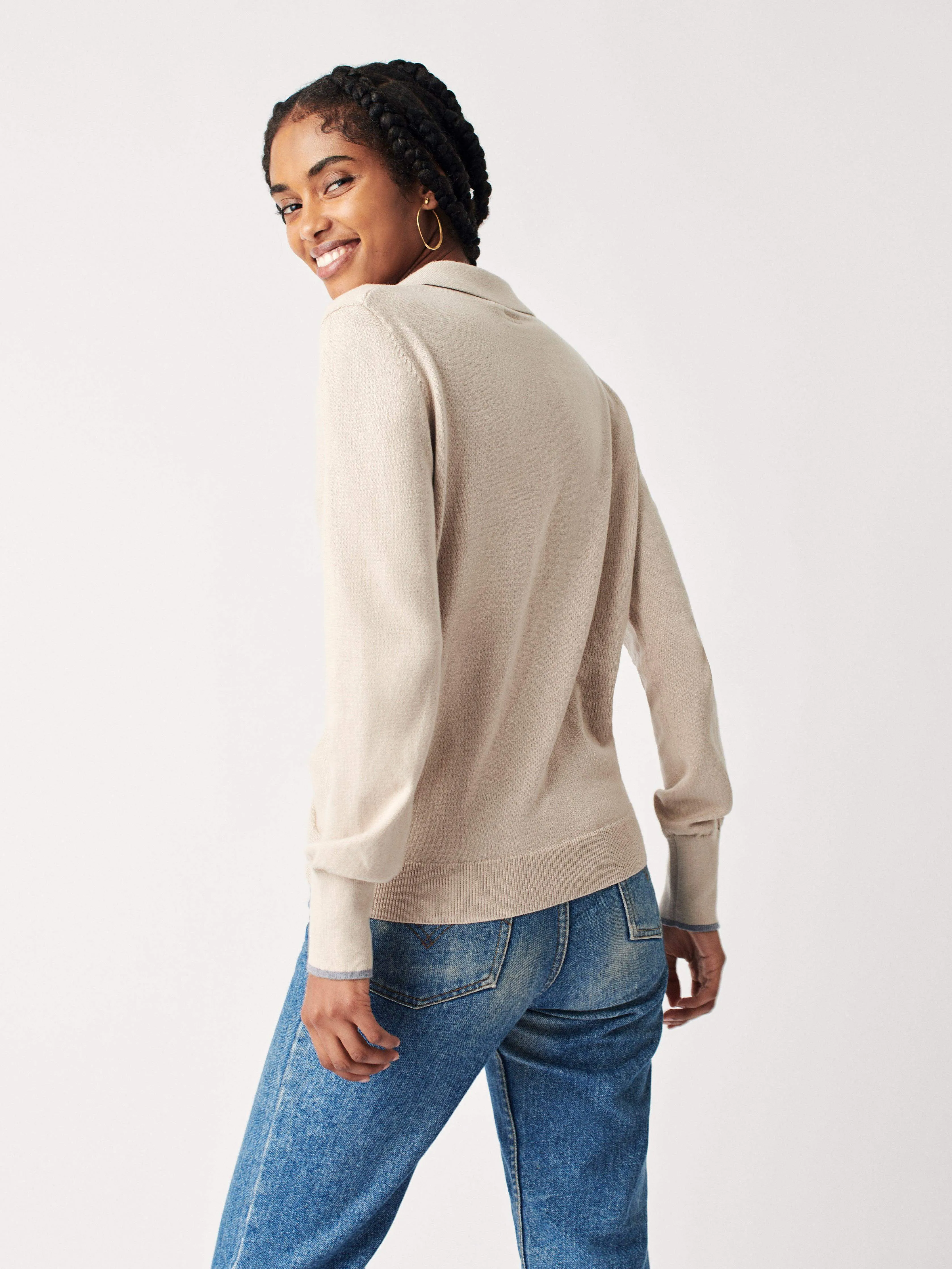 Kona Sweater Polo - Duvet sold by Faherty product image thumbnail 3