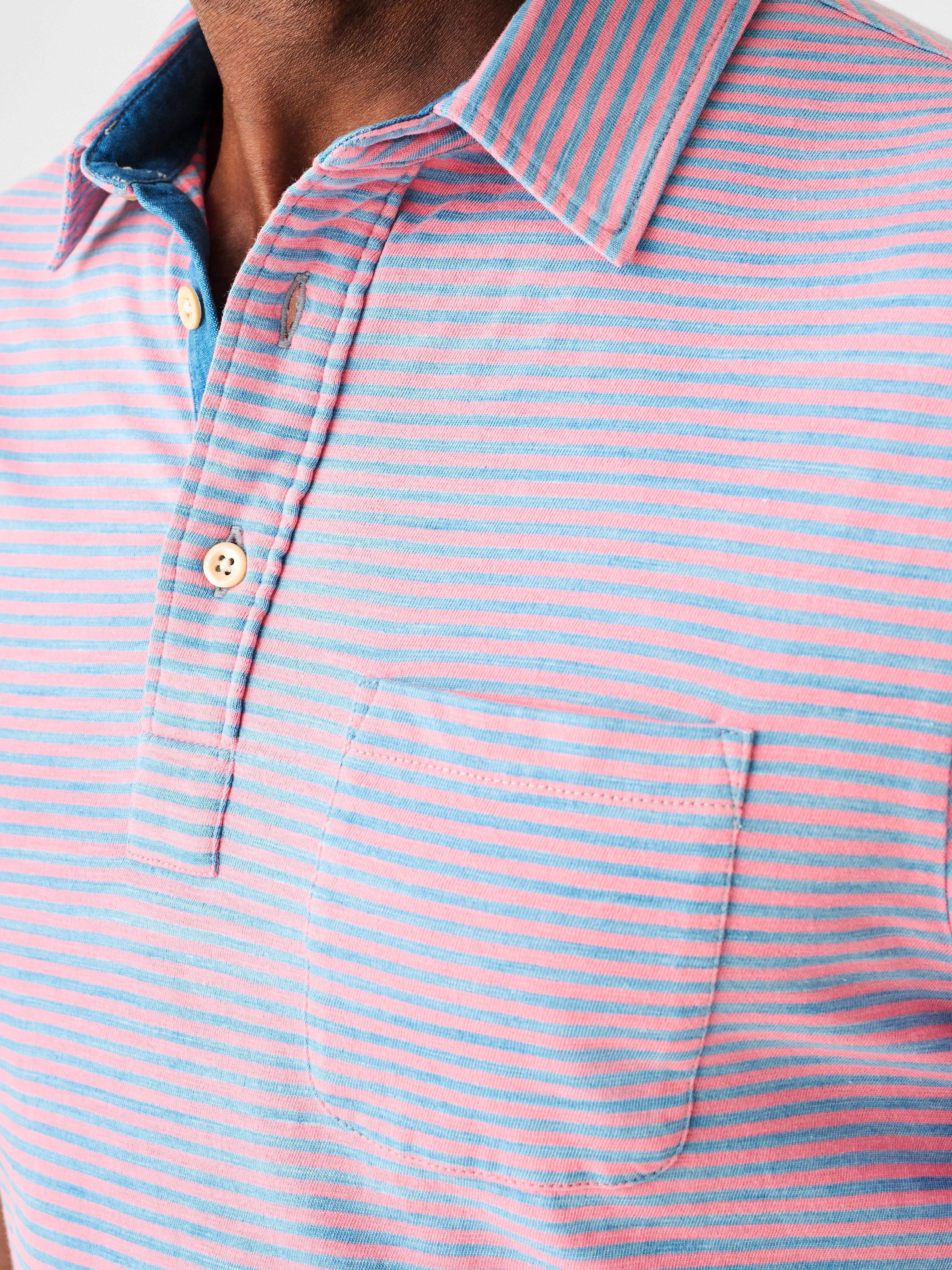 Short-Sleeve Indigo Polo Shirt - Salt Wash Pink sold by Faherty product image thumbnail 2