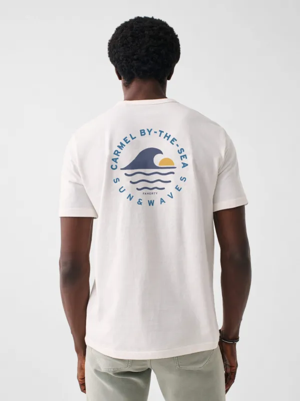 Carmel Short-Sleeve Crew T-Shirt - White sold by Faherty