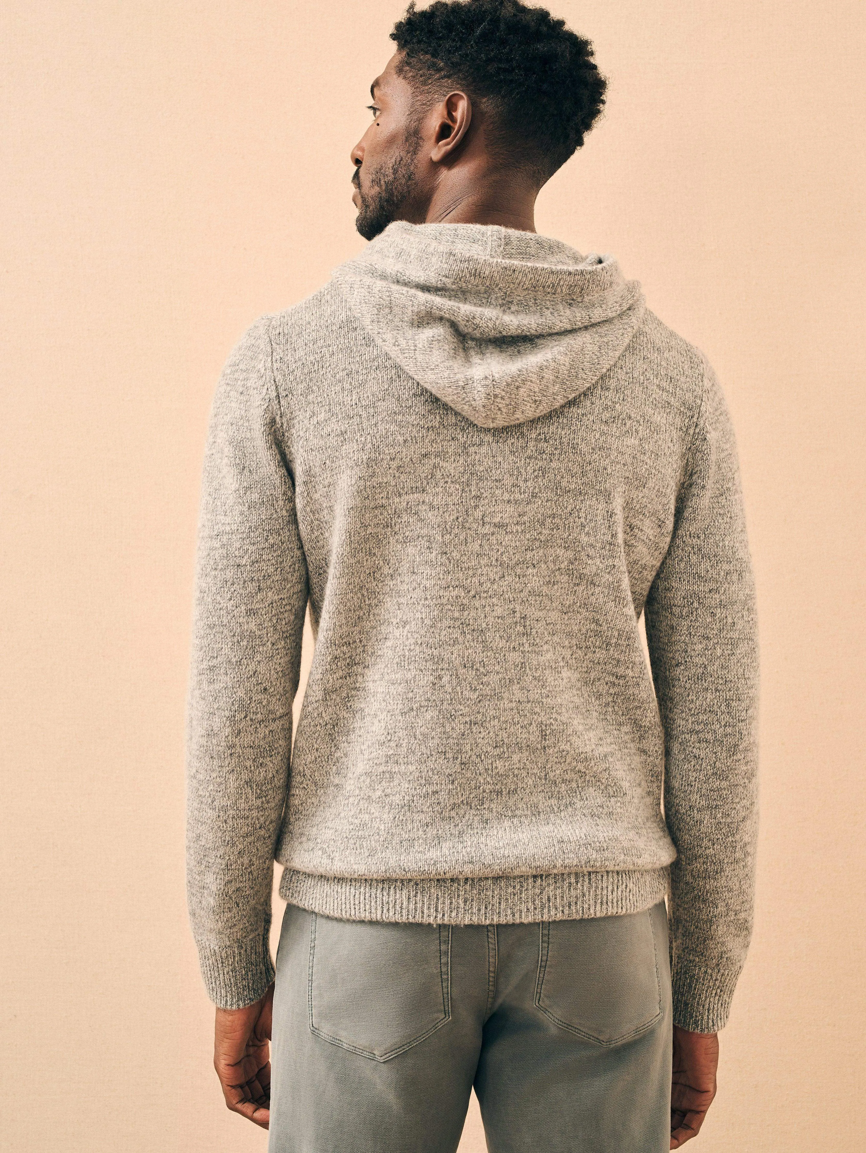Cashmere Wool Popover Hoodie - Rock Grey Marl sold by Faherty product image thumbnail 5