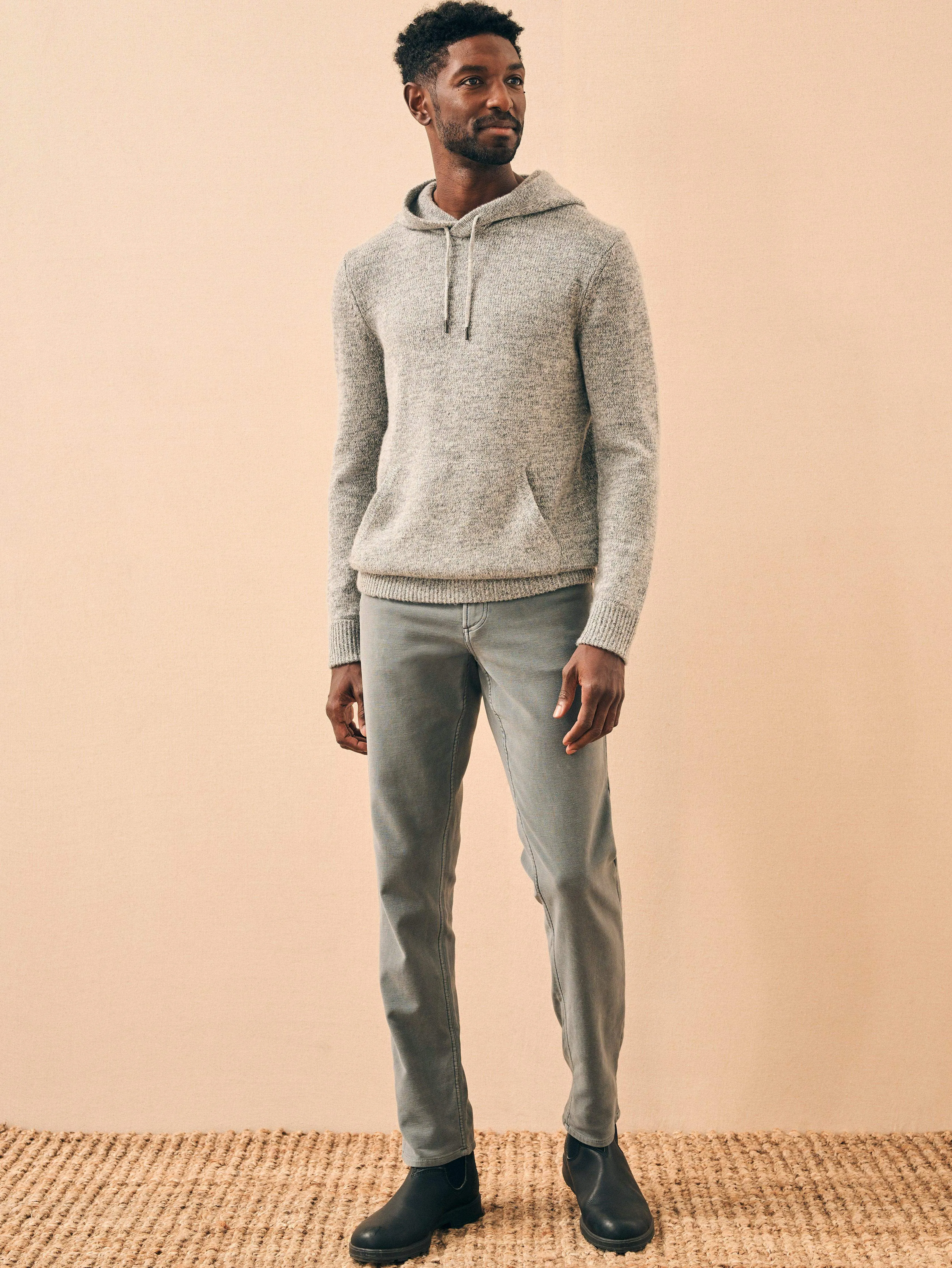 Cashmere Wool Popover Hoodie - Rock Grey Marl sold by Faherty product image thumbnail 4
