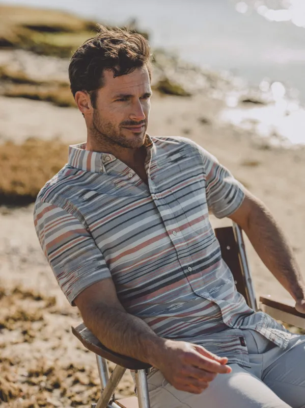 Short-Sleeve Coast Shirt - Blue Rose Ikat sold by Faherty