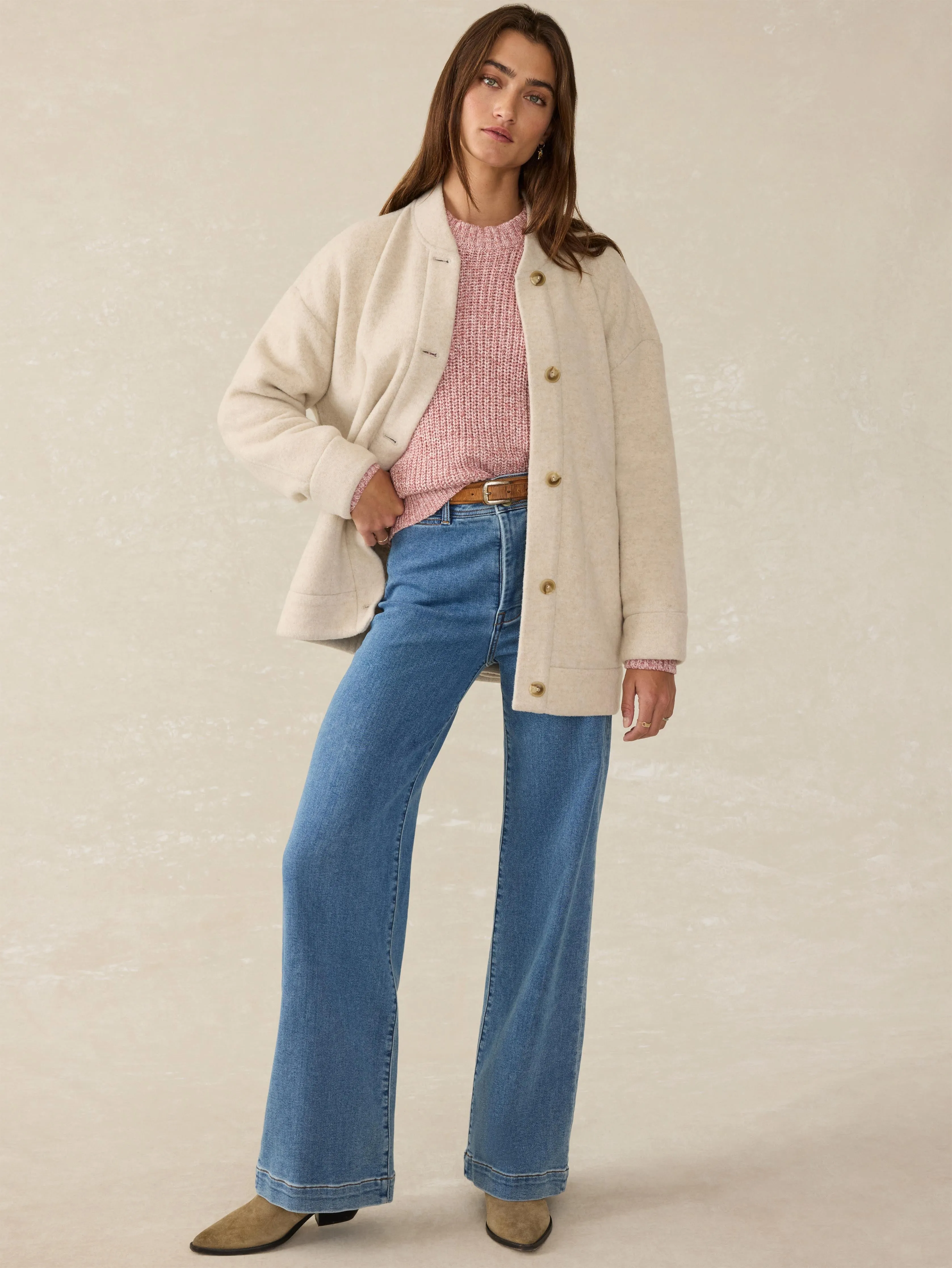 Pacific Knit Jacket - Oat Melange sold by Faherty product image thumbnail 4