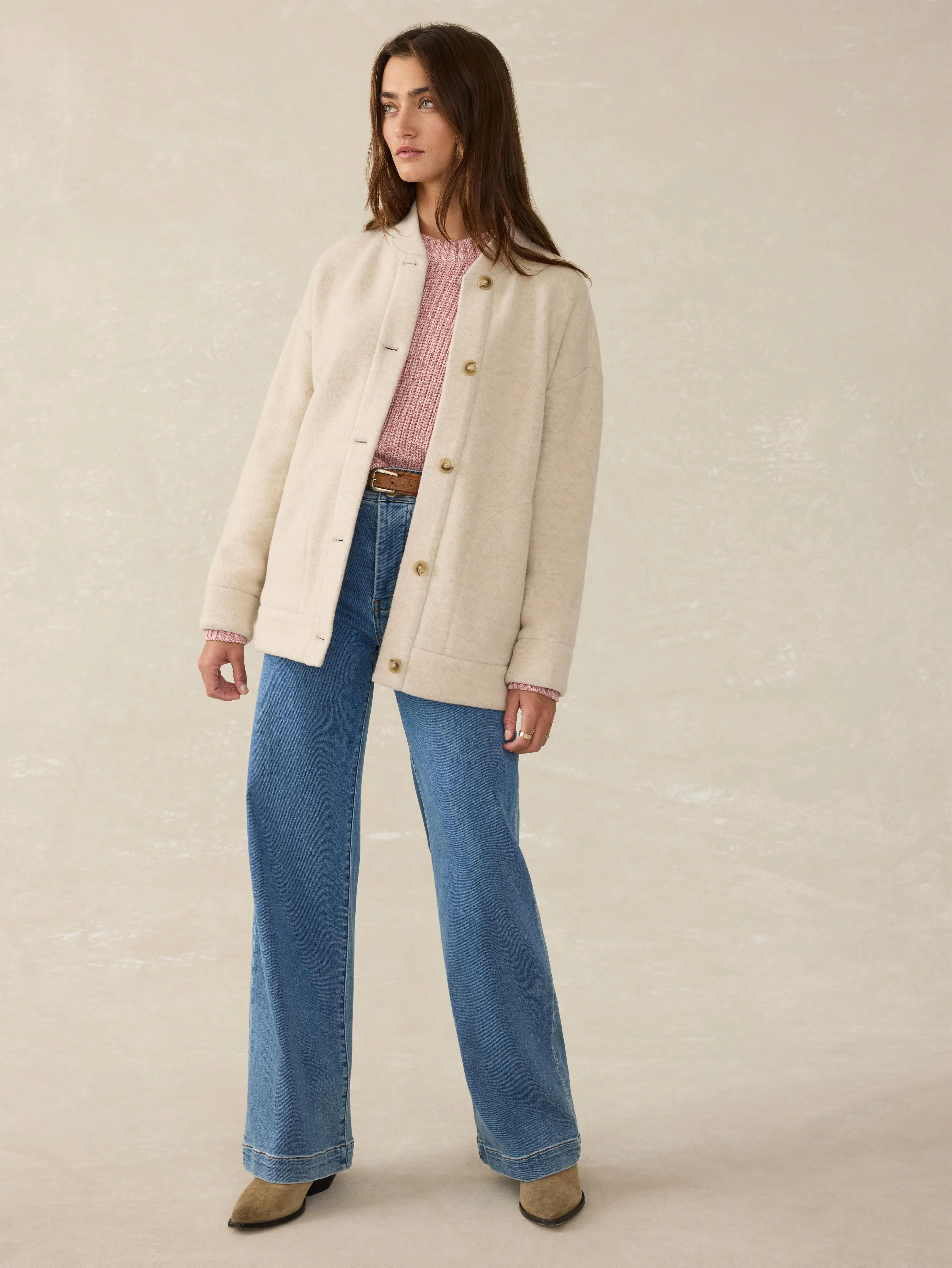 Pacific Knit Jacket - Oat Melange sold by Faherty product image thumbnail 2