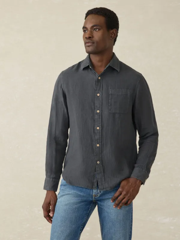 Laguna Linen Shirt (Tall) - Washed Black sold by Faherty