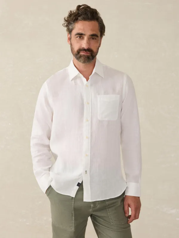Laguna Linen Shirt (Tall) - White sold by Faherty