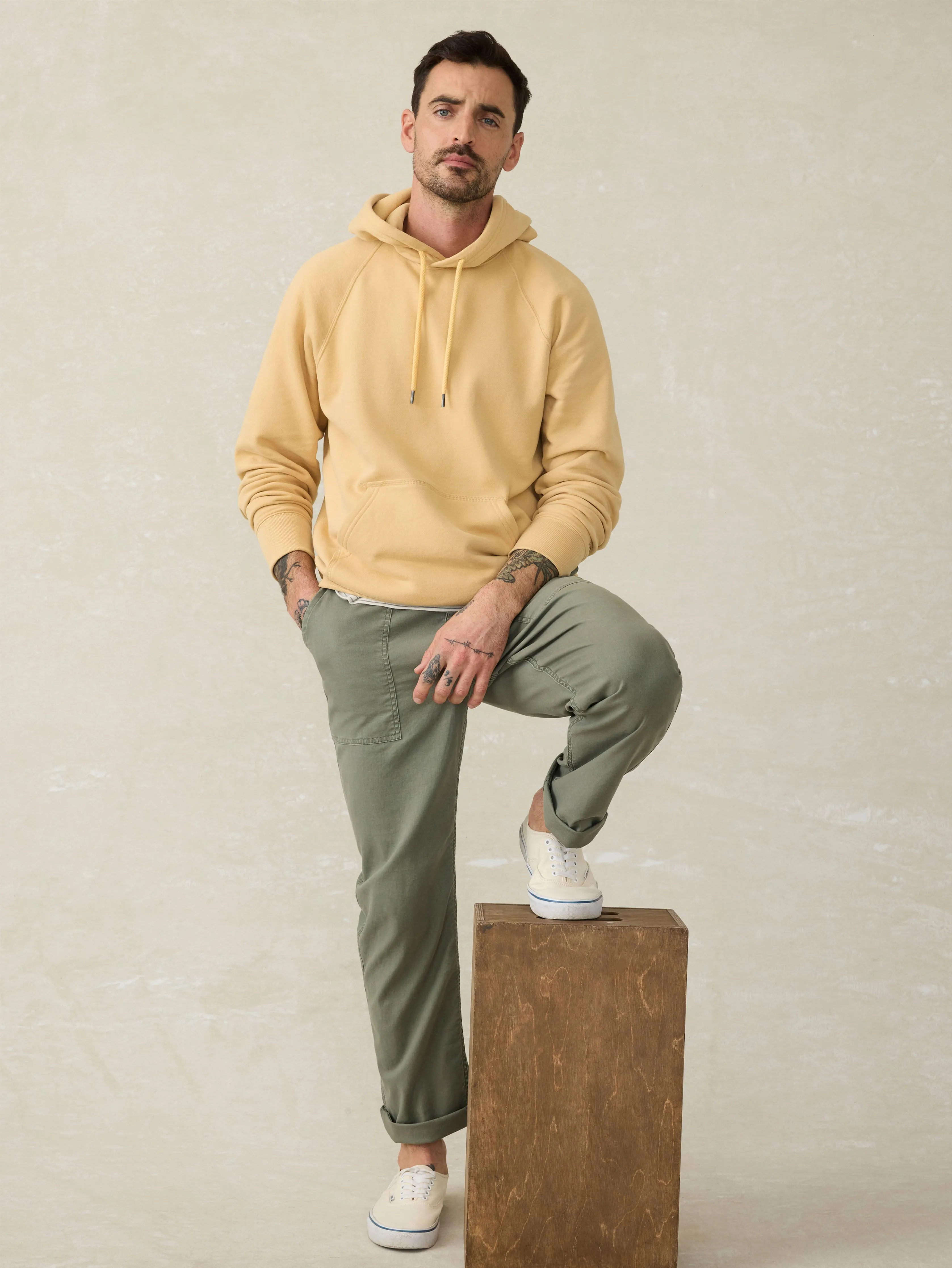 High Standard Fleece Hoodie - Sun Yellow sold by Faherty product image thumbnail 3