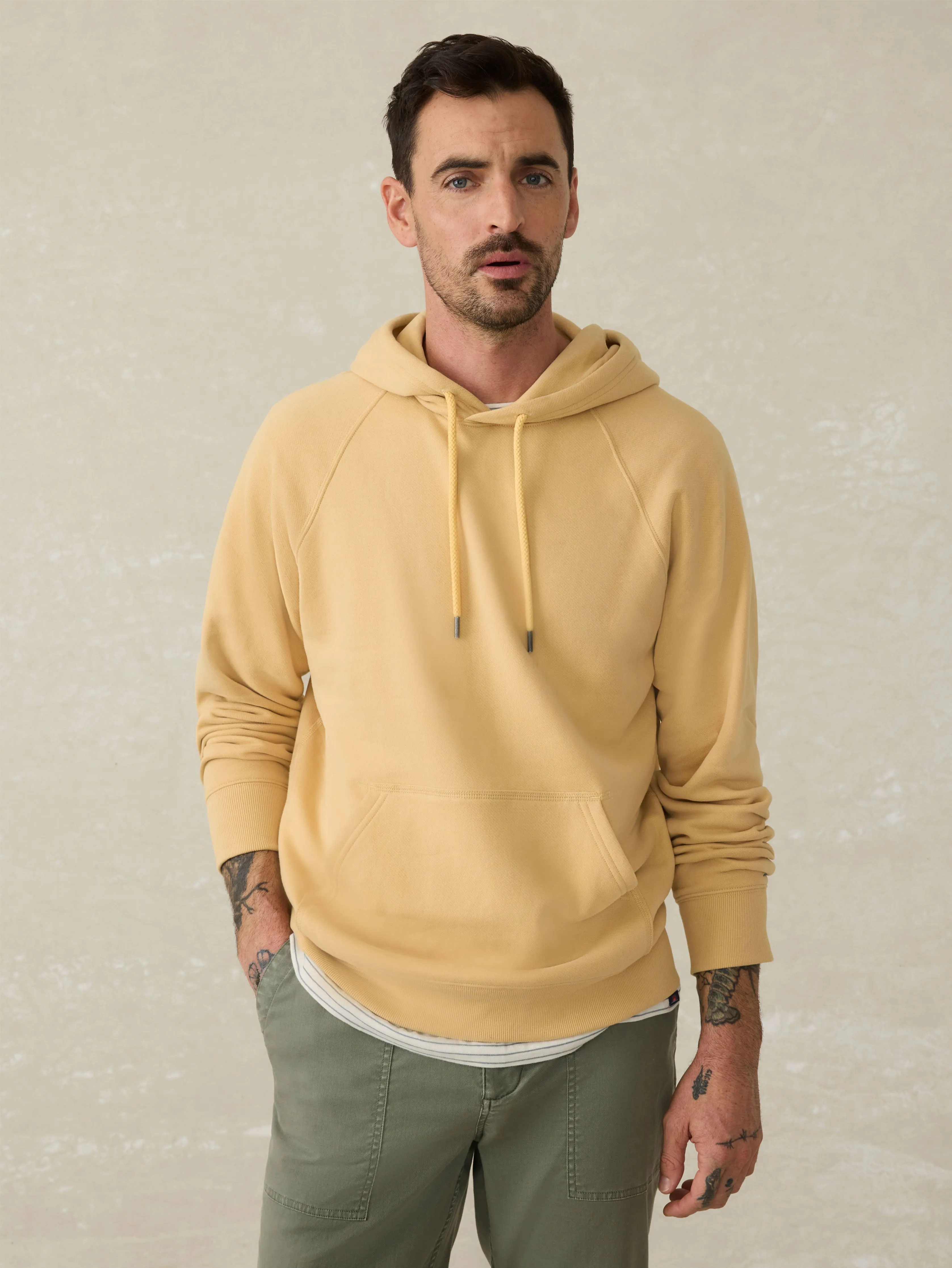 High Standard Fleece Hoodie - Sun Yellow sold by Faherty