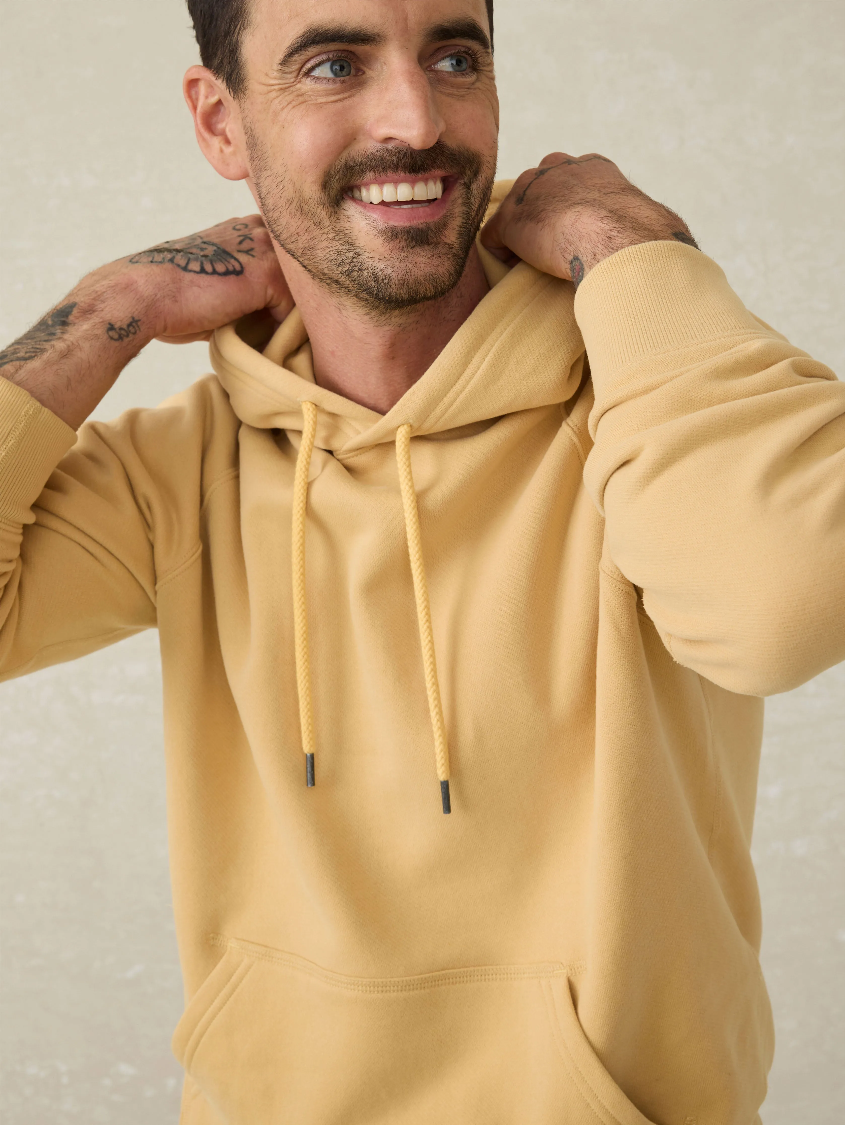 High Standard Fleece Hoodie - Sun Yellow sold by Faherty product image thumbnail 2