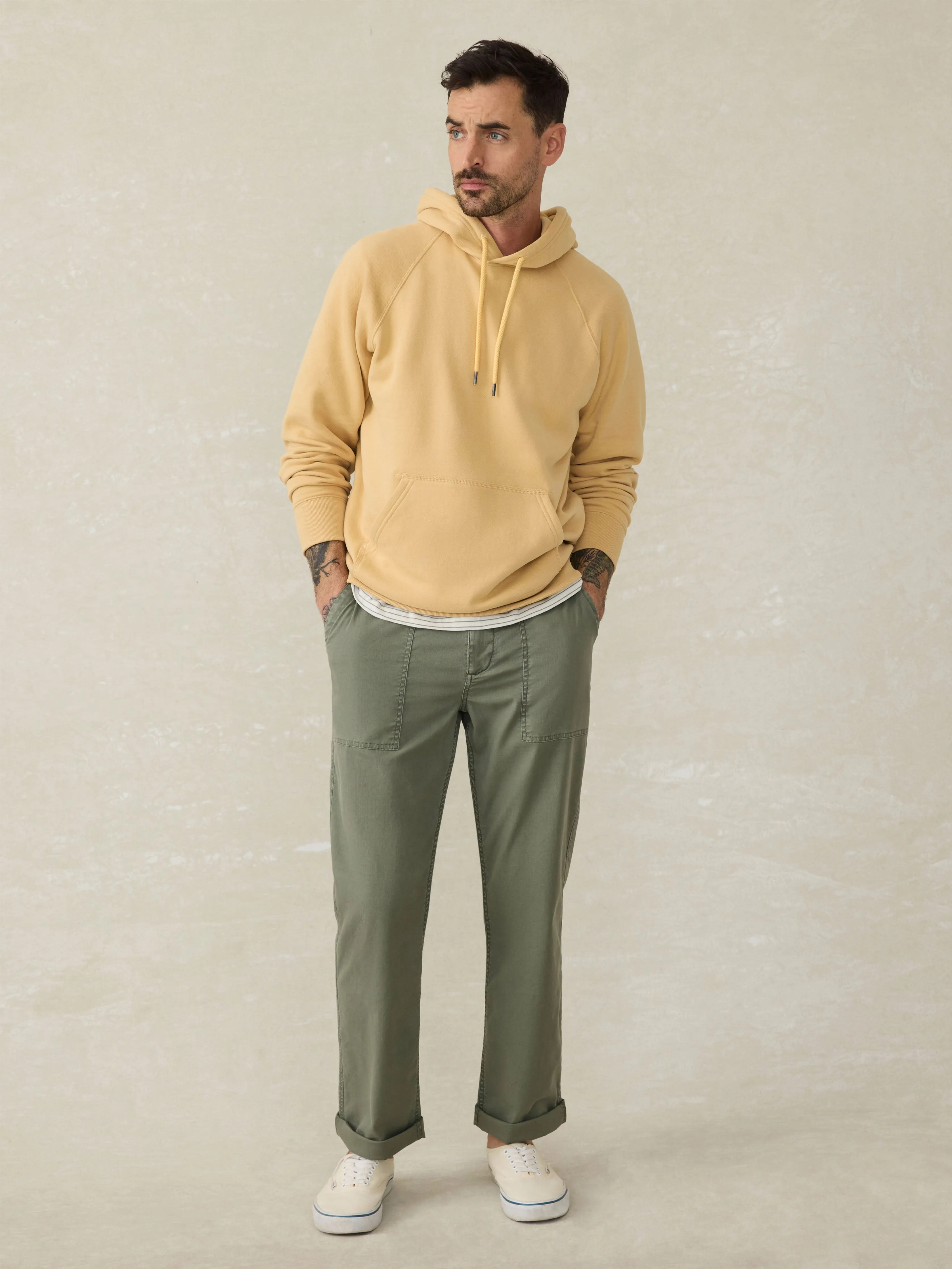 High Standard Fleece Hoodie - Sun Yellow sold by Faherty product image thumbnail 4