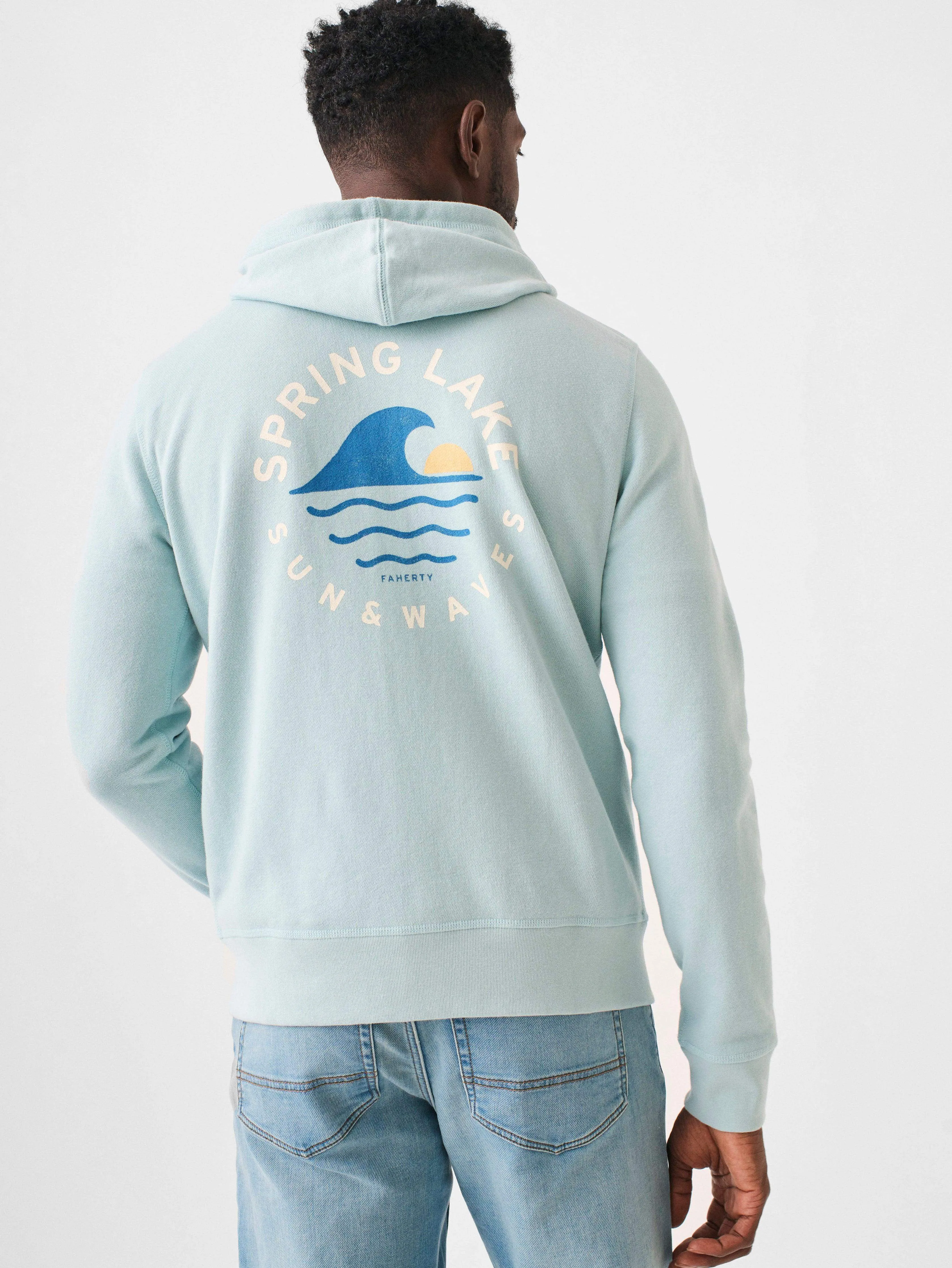 Spring Lake Long-Sleeve Terry Zip Hoodie - Seafoam sold by Faherty product image thumbnail 2